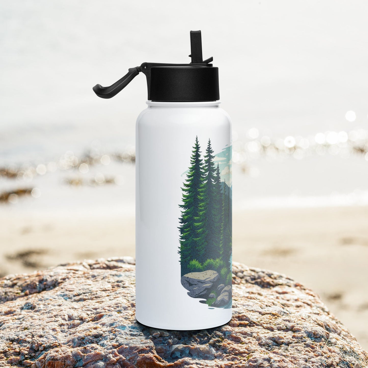 Winding River Stainless Steel Water Bottle With Straw Lid - Stainless Steel Water Bottle With Straw Lid - Discovery Co.