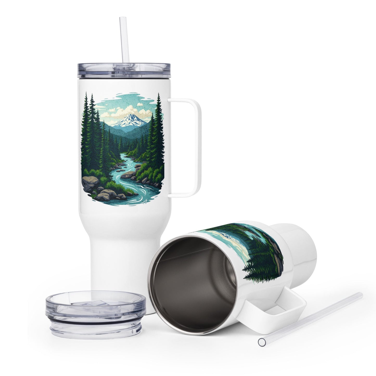 Winding River Travel Mug With Handle (25 oz and 40 oz) - Travel Mug - Discovery Co.