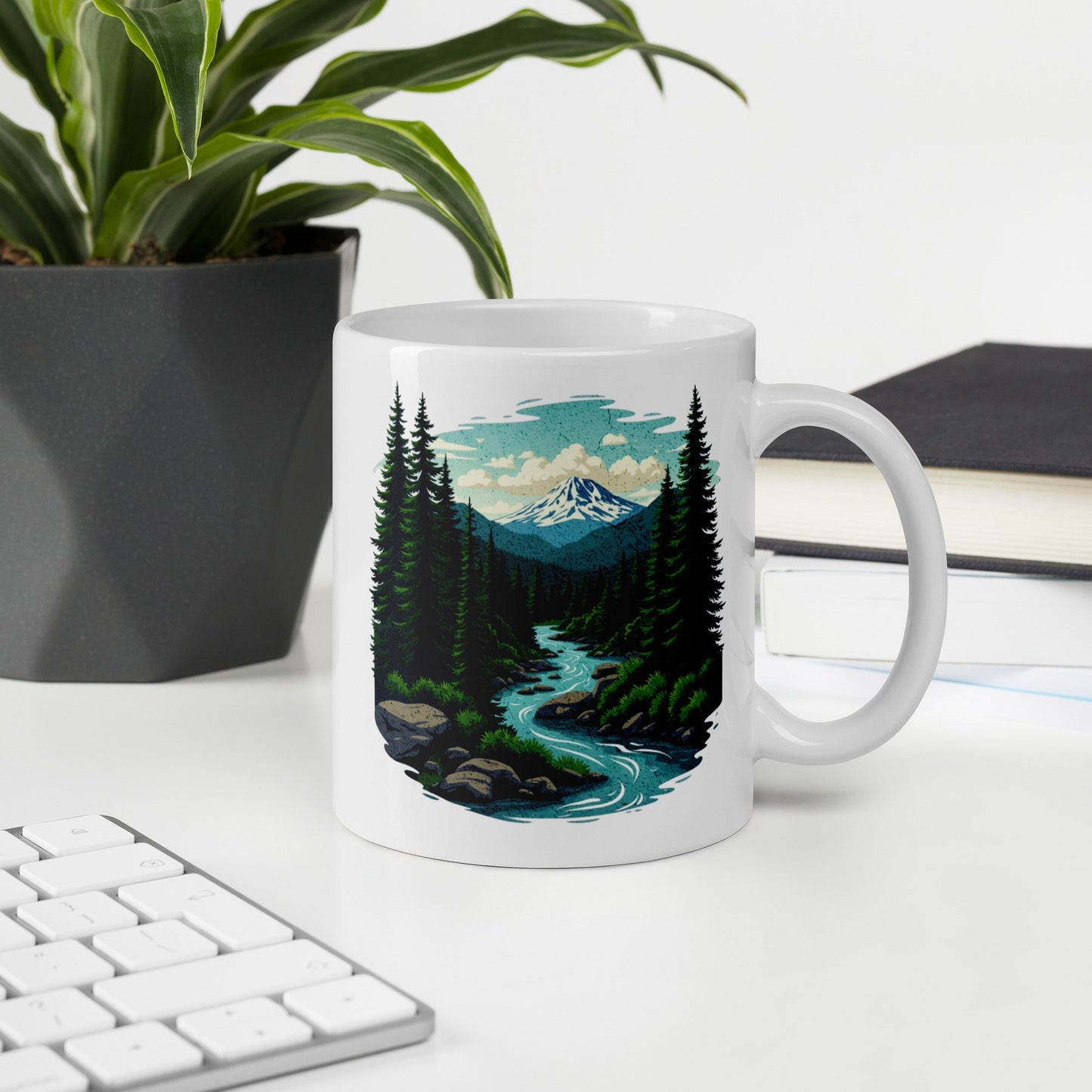 Winding River White Glossy Mug (11 oz, 15 oz, 20 oz) - Mugs - Discovery Co.