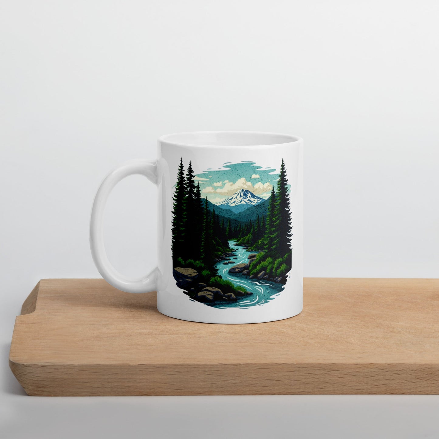 Winding River White Glossy Mug (11 oz, 15 oz, 20 oz) - Mugs - Discovery Co.