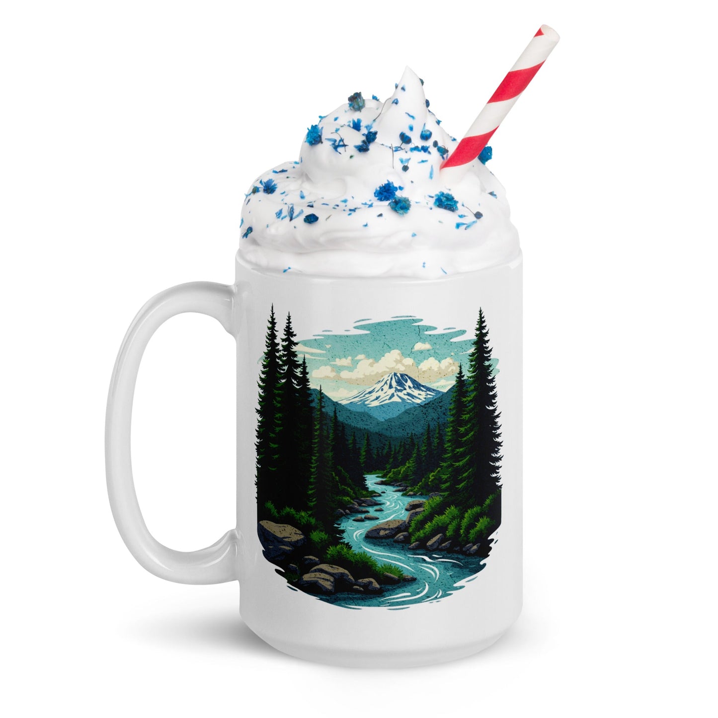Winding River White Glossy Mug (11 oz, 15 oz, 20 oz) - Mugs - Discovery Co.