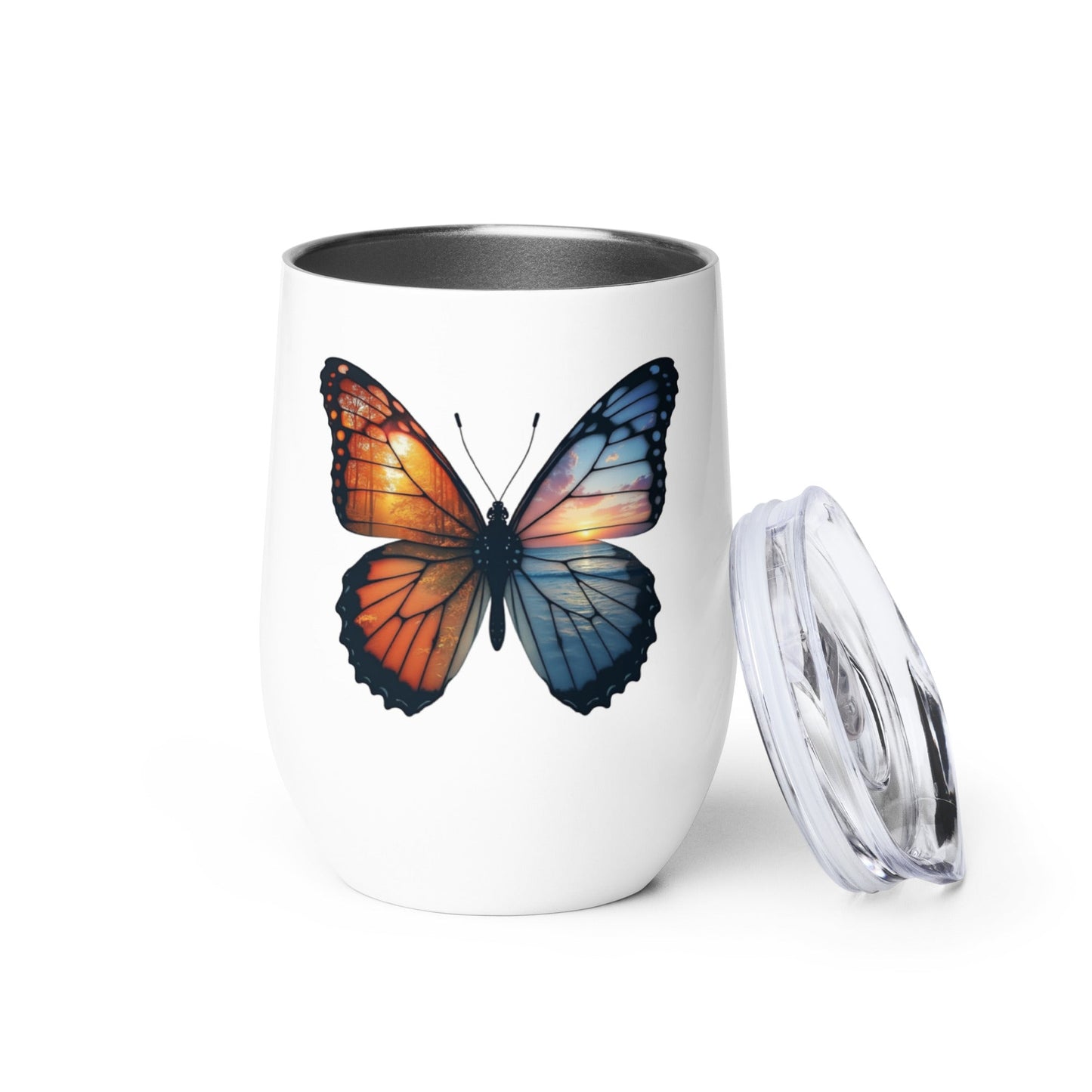 Wings Of Nature Butterfly Stainless Steel Wine Tumbler - Steel Tumbler - Discovery Co.