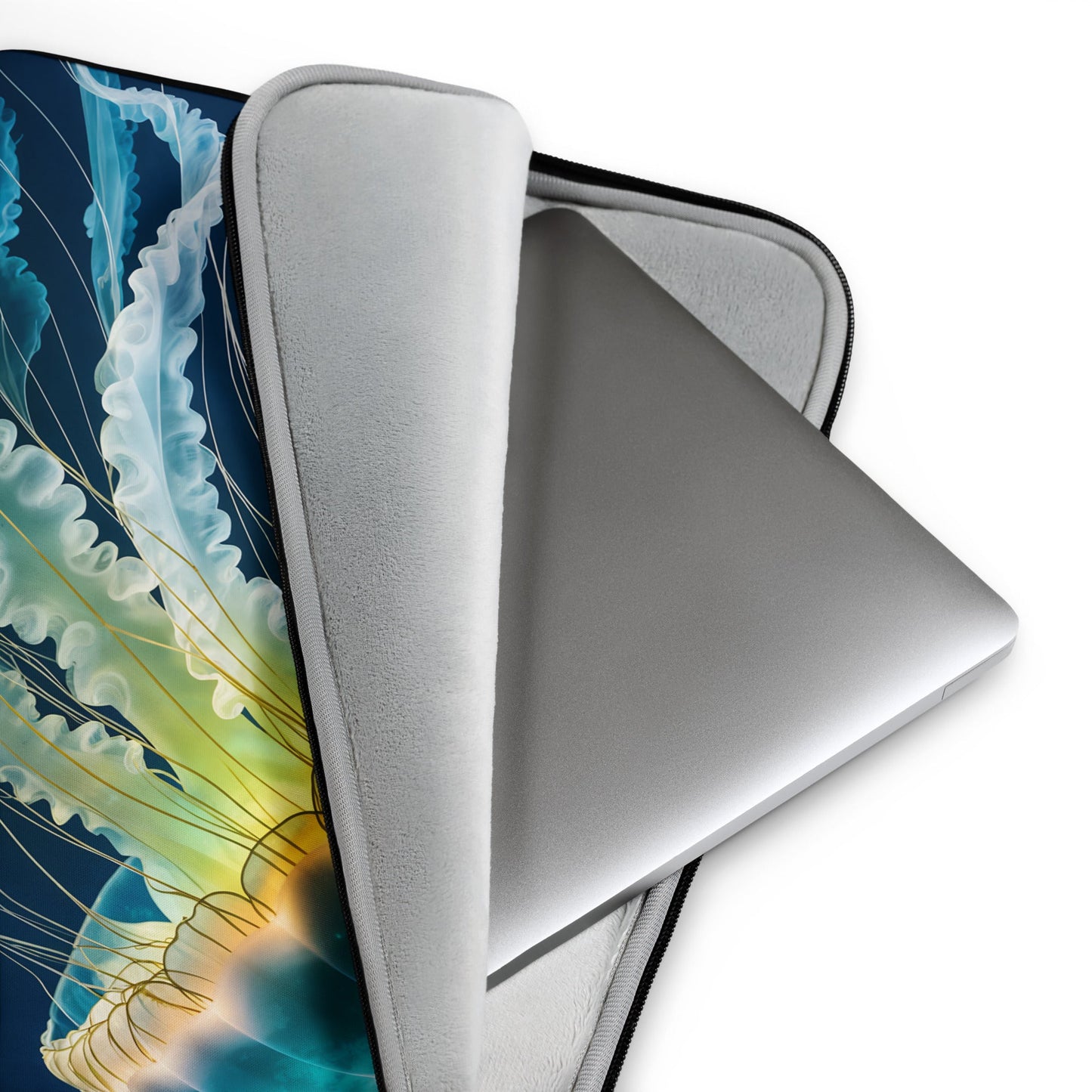 Yellow And Turquoise Jellyfish Laptop Sleeve - Laptop Cases - Discovery Co.