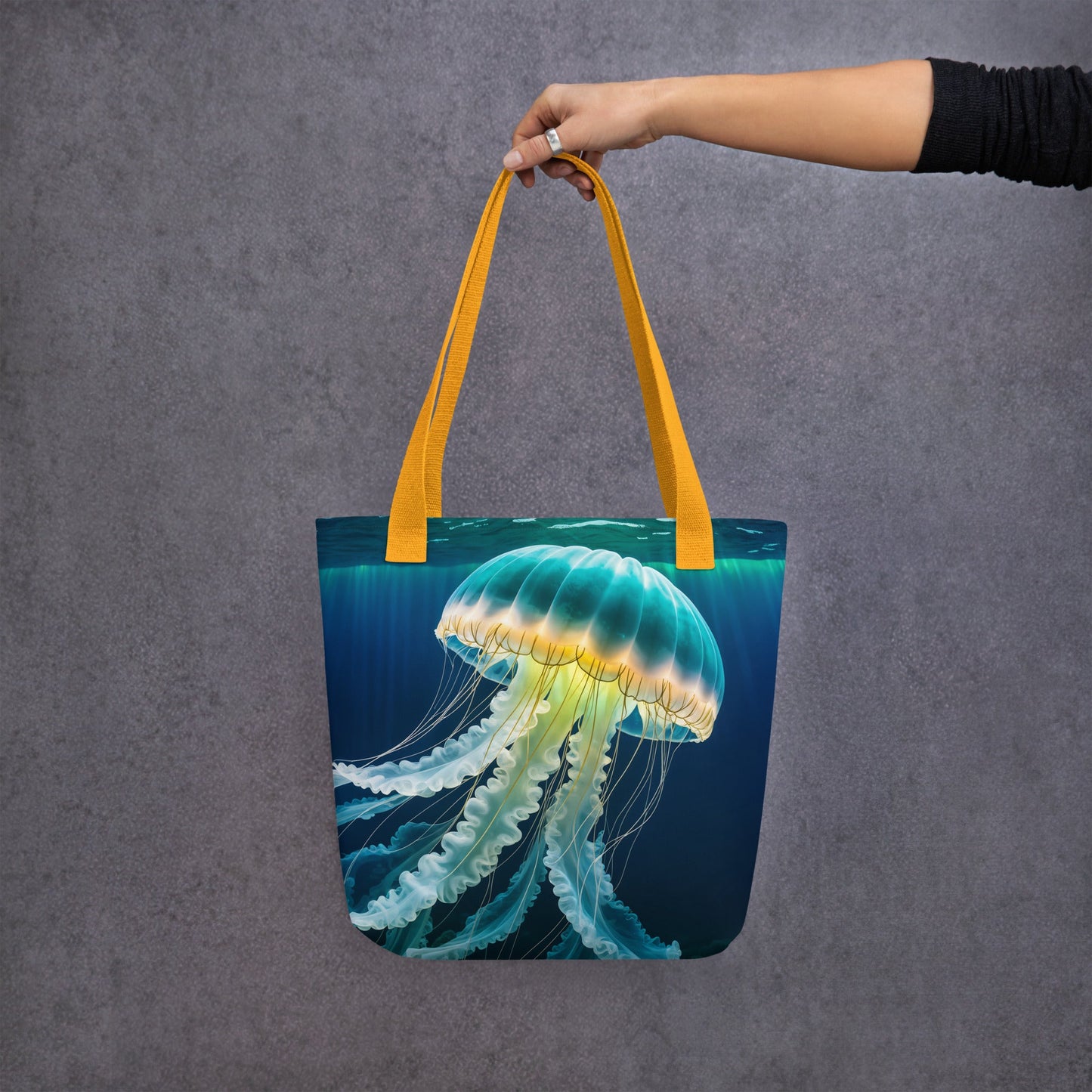 Yellow And Turquoise Jellyfish Tote Bag - Tote Bags - Discovery Co.