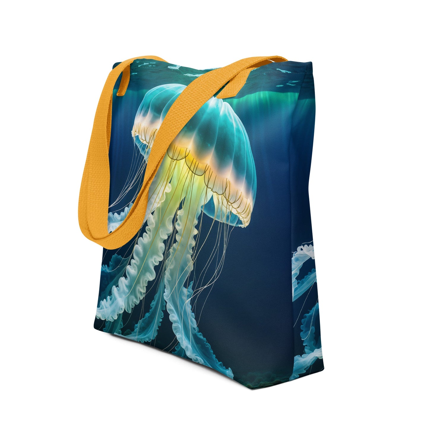 Yellow And Turquoise Jellyfish Tote Bag - Tote Bags - Discovery Co.