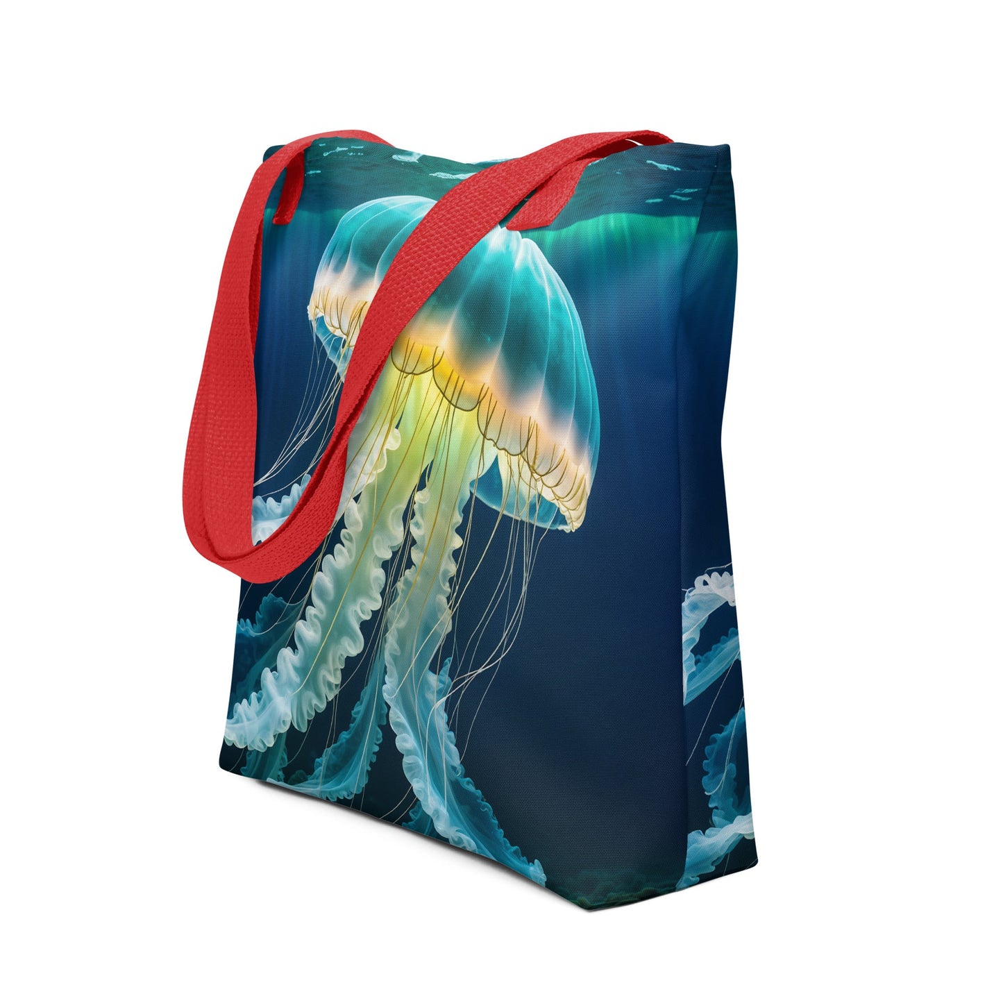 Yellow And Turquoise Jellyfish Tote Bag - Tote Bags - Discovery Co.
