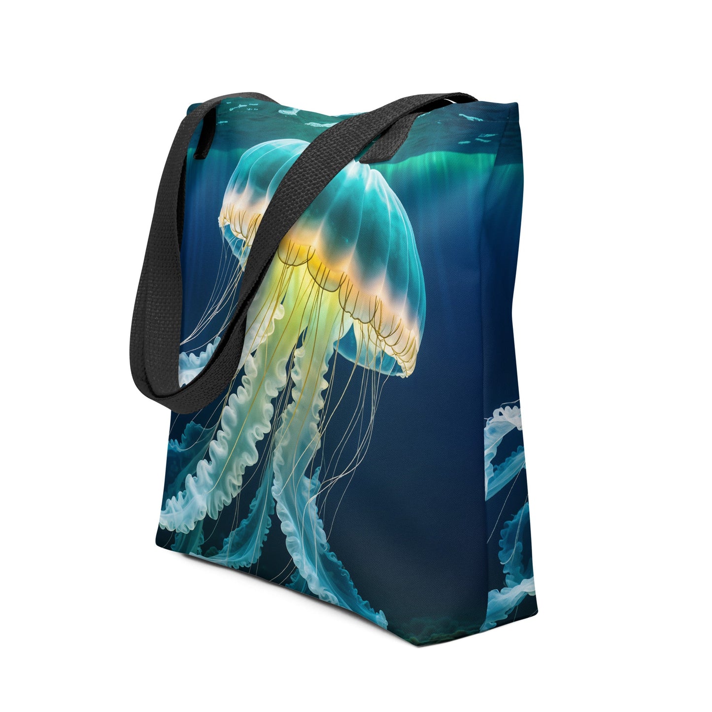 Yellow And Turquoise Jellyfish Tote Bag - Tote Bags - Discovery Co.