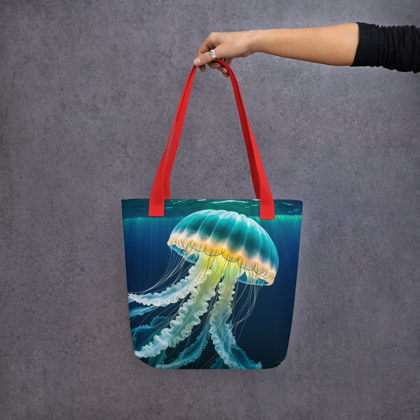 Yellow And Turquoise Jellyfish Tote Bag - Tote Bags - Discovery Co.