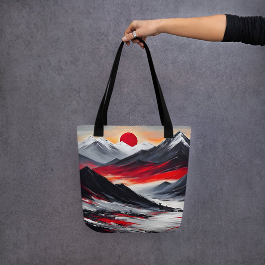 Acrylic Art Mountains Sunset Tote Bag - Tote Bags - Discovery Co.
