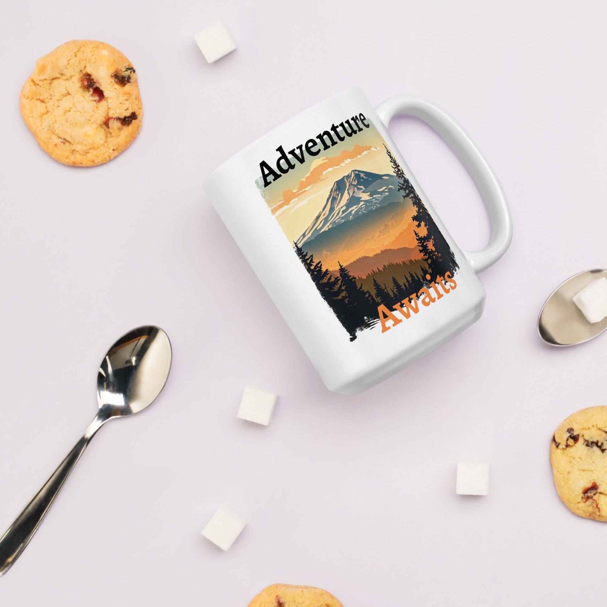 Adventure Awaits White Glossy Mug (11 oz, 15 oz, 20 oz) - Mugs - Discovery Co.