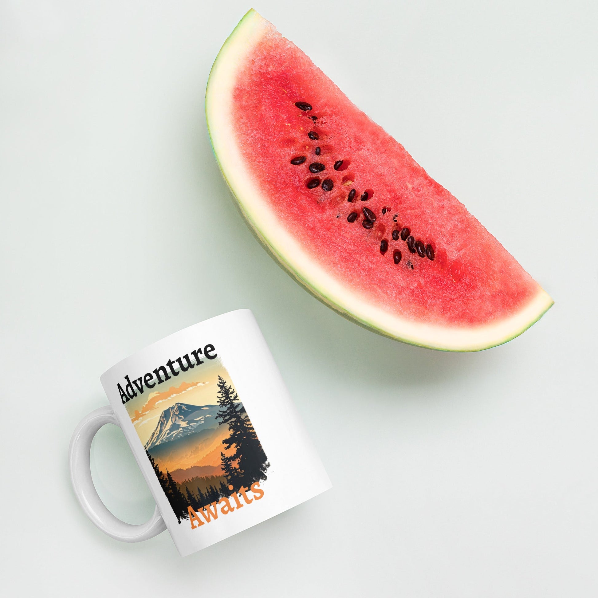 Adventure Awaits White Glossy Mug (11 oz, 15 oz, 20 oz) - Mugs - Discovery Co.