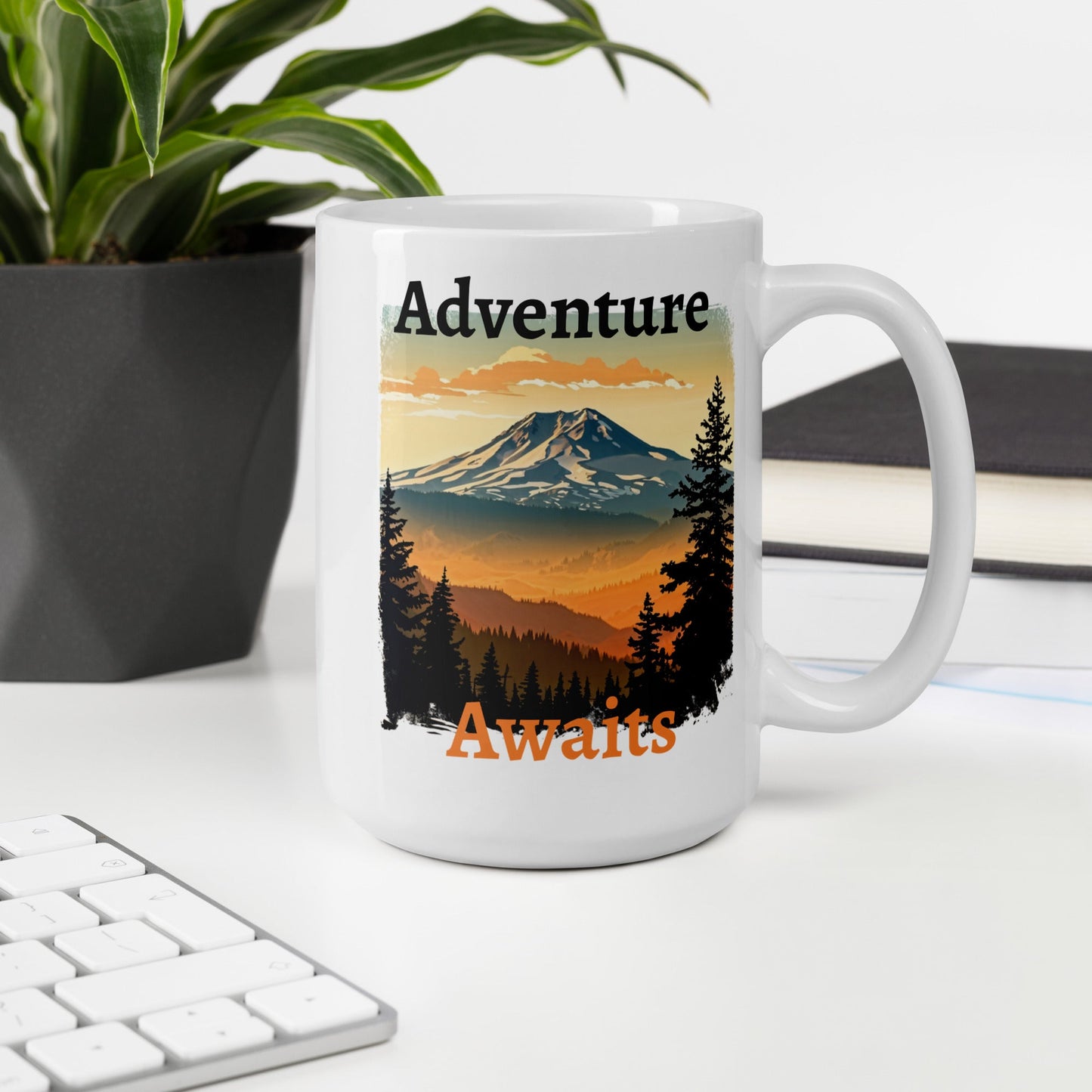 Adventure Awaits White Glossy Mug (11 oz, 15 oz, 20 oz) - Mugs - Discovery Co.