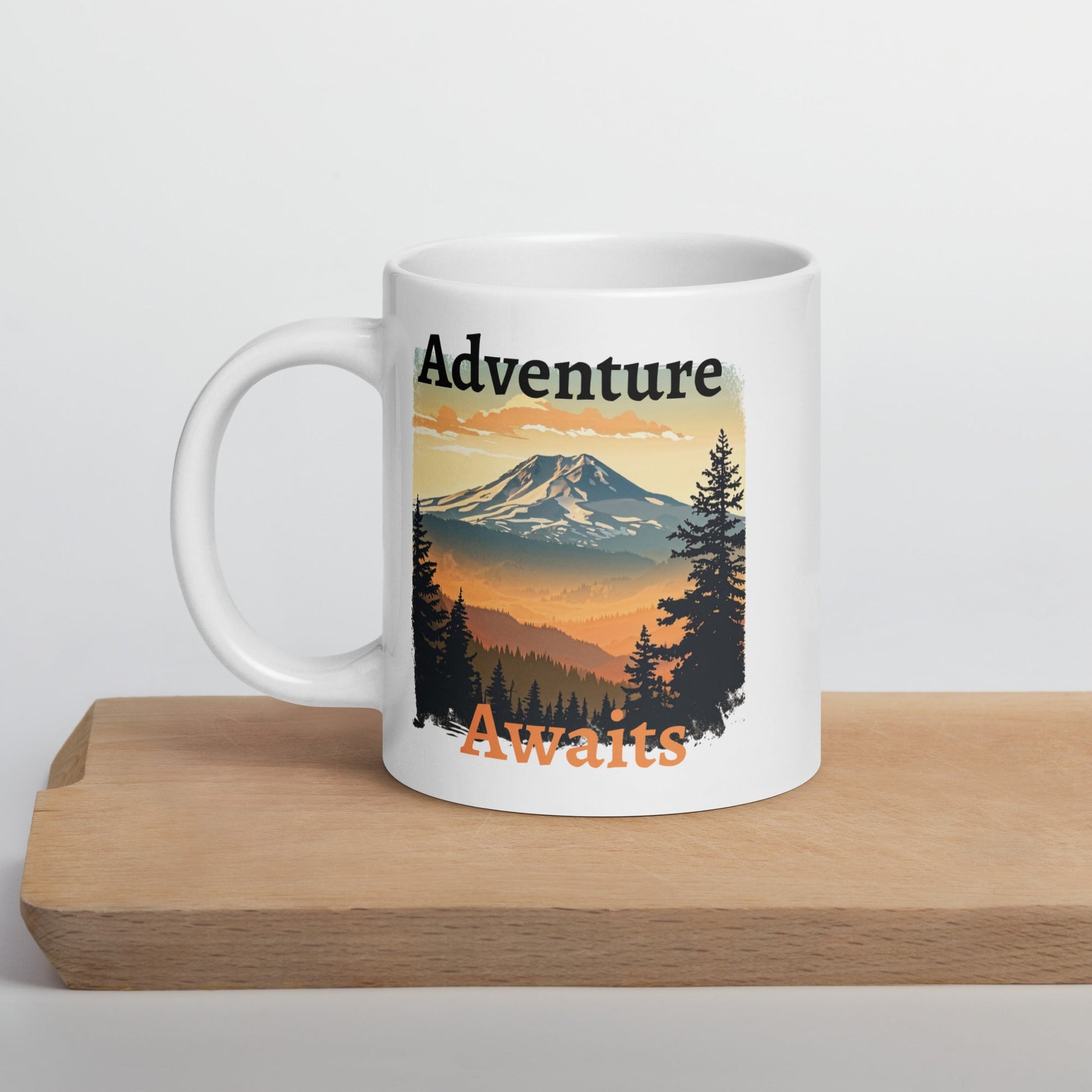 Adventure Awaits White Glossy Mug (11 oz, 15 oz, 20 oz) - Mugs - Discovery Co.