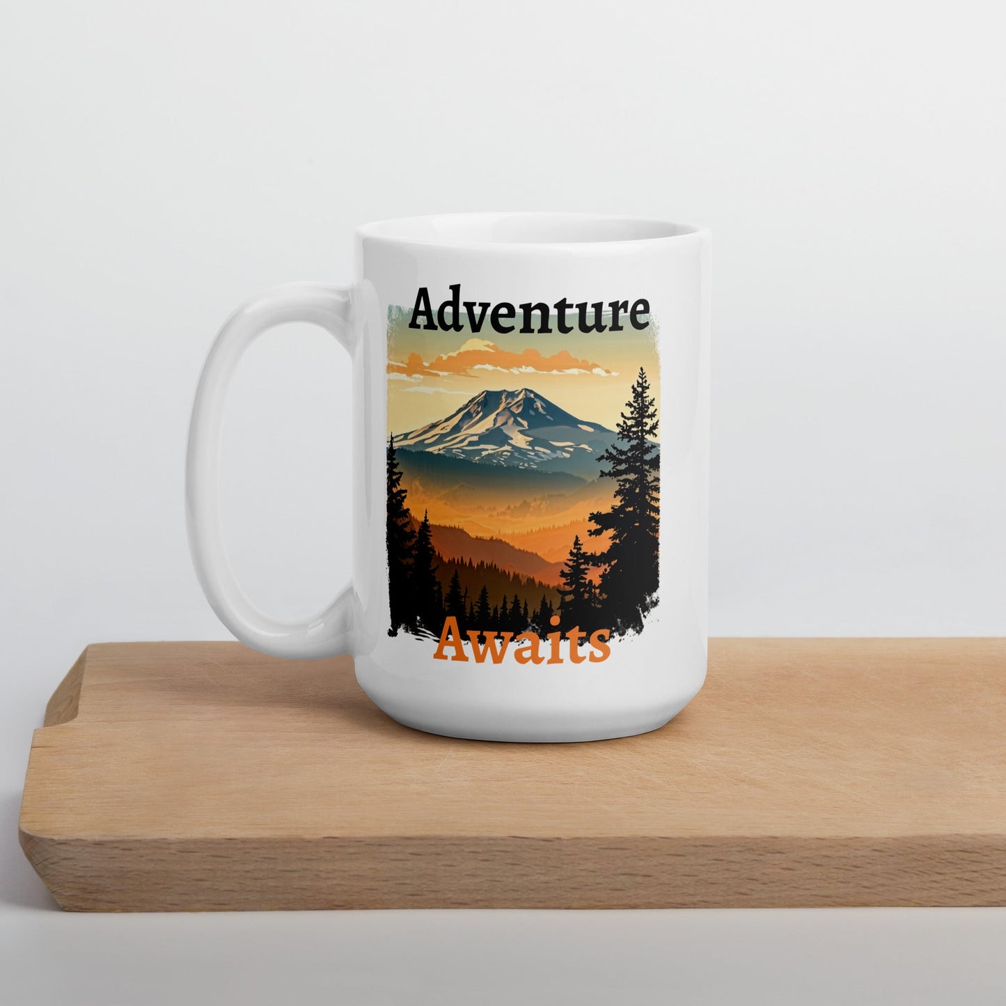 Adventure Awaits White Glossy Mug (11 oz, 15 oz, 20 oz) - Mugs - Discovery Co.