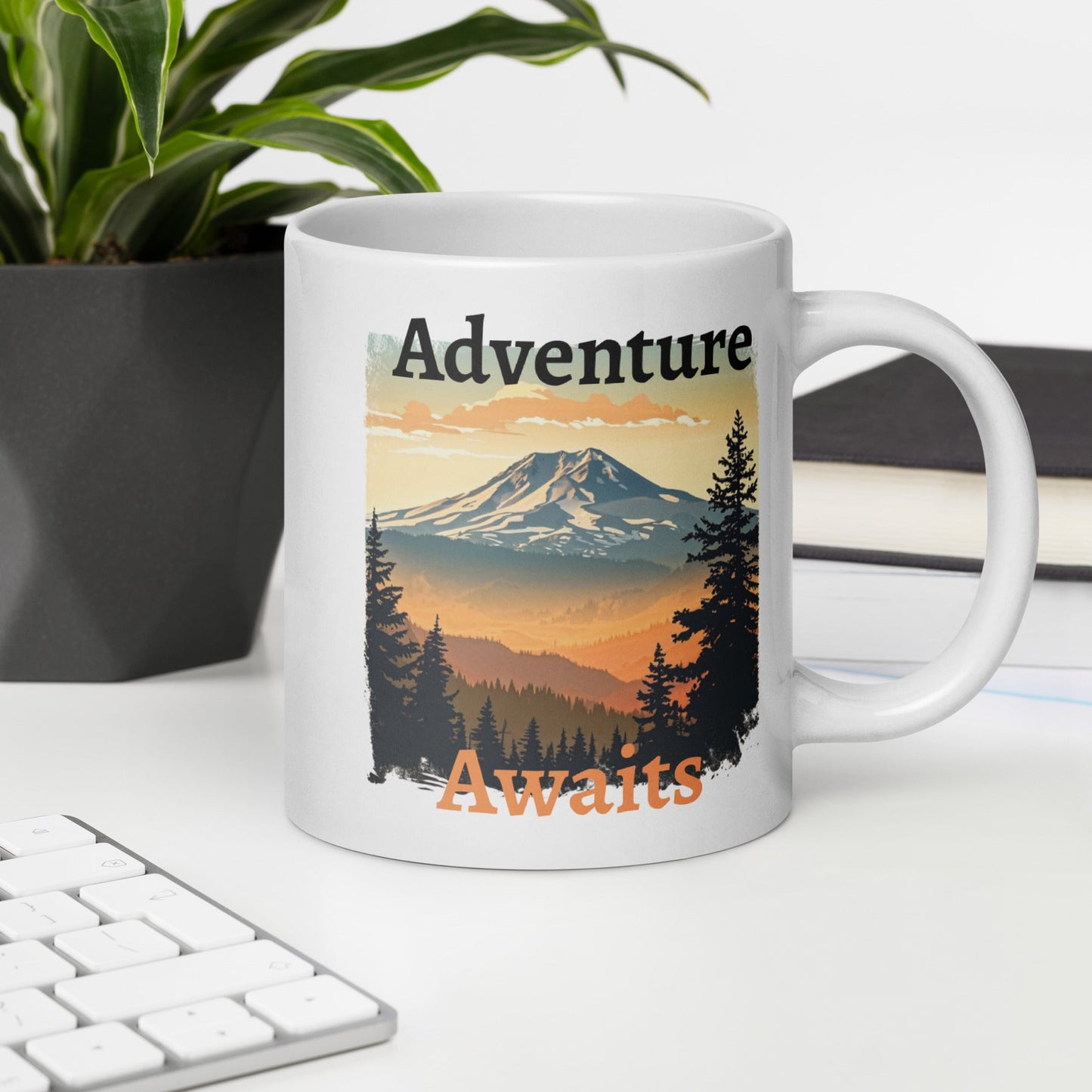 Adventure Awaits White Glossy Mug (11 oz, 15 oz, 20 oz) - Mugs - Discovery Co.