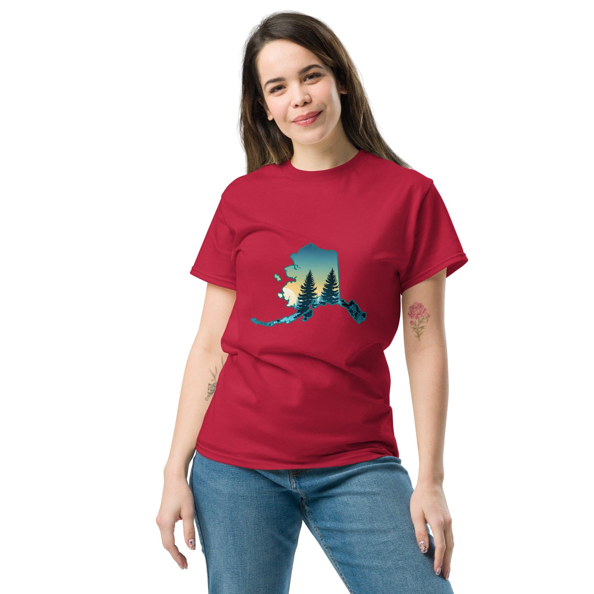 Alaska Sunset Forest Women's Classic Tee - Women's Shirts - Discovery Co.