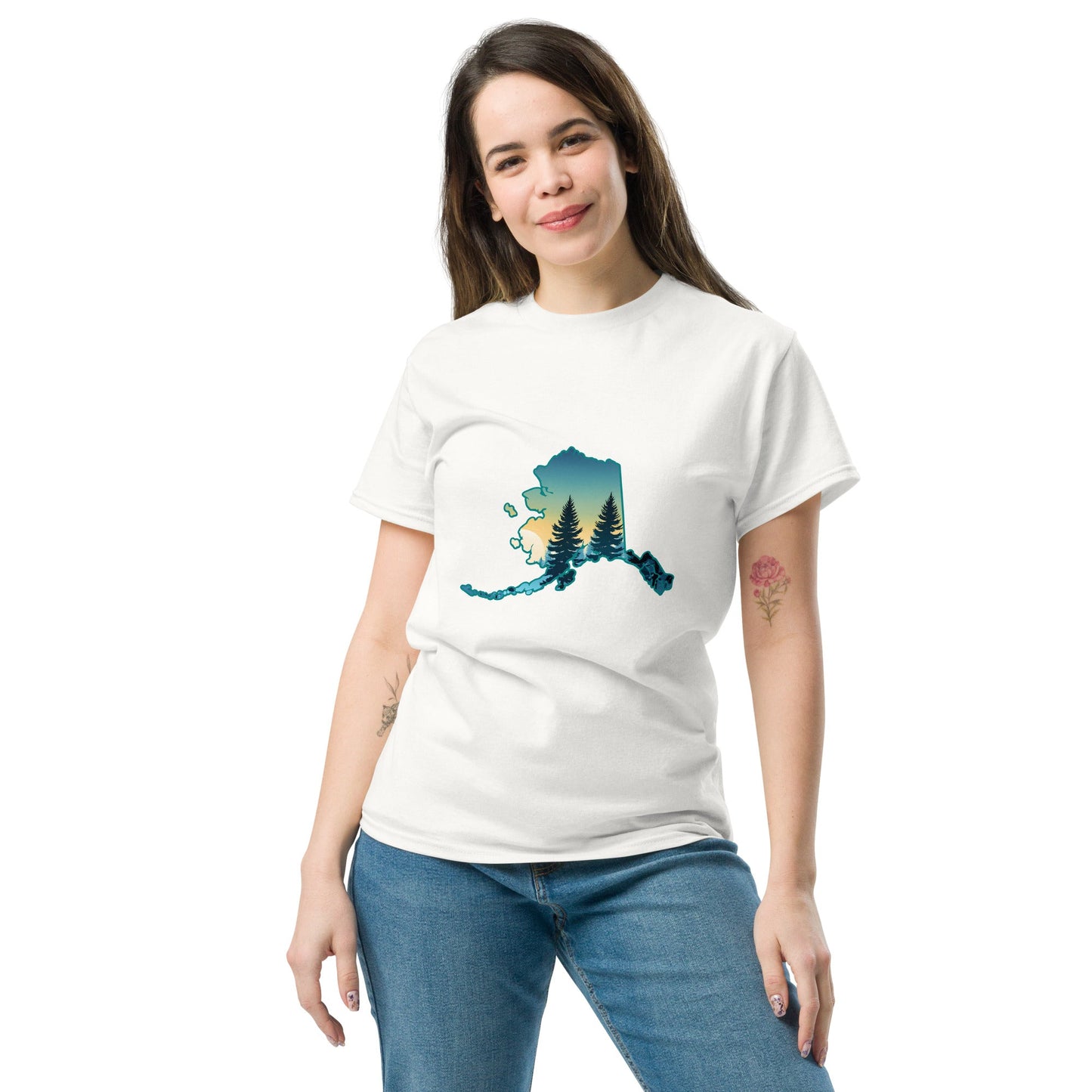 Alaska Sunset Forest Women's Classic Tee - Women's Shirts - Discovery Co.