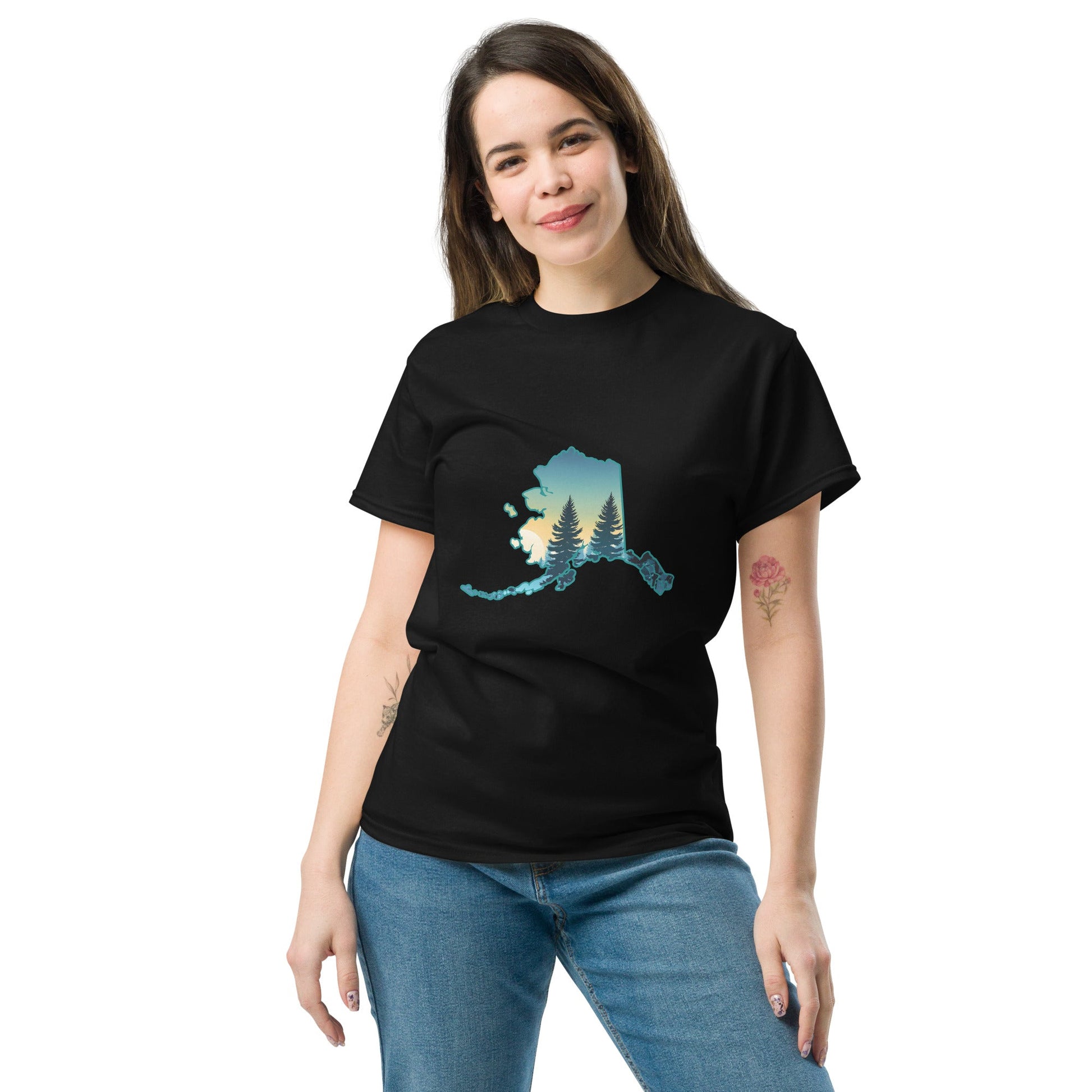 Alaska Sunset Forest Women's Classic Tee - Women's Shirts - Discovery Co.