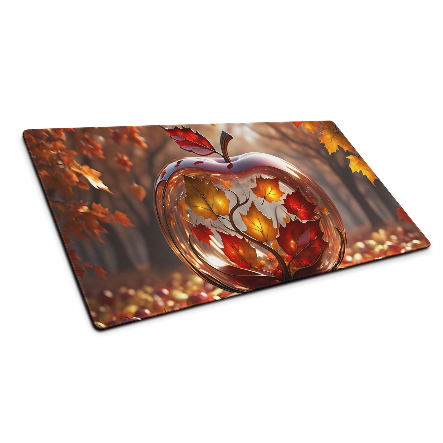 Apple With Maple Leaves Gaming Mouse Pad - Mouse Pads - Discovery Co.