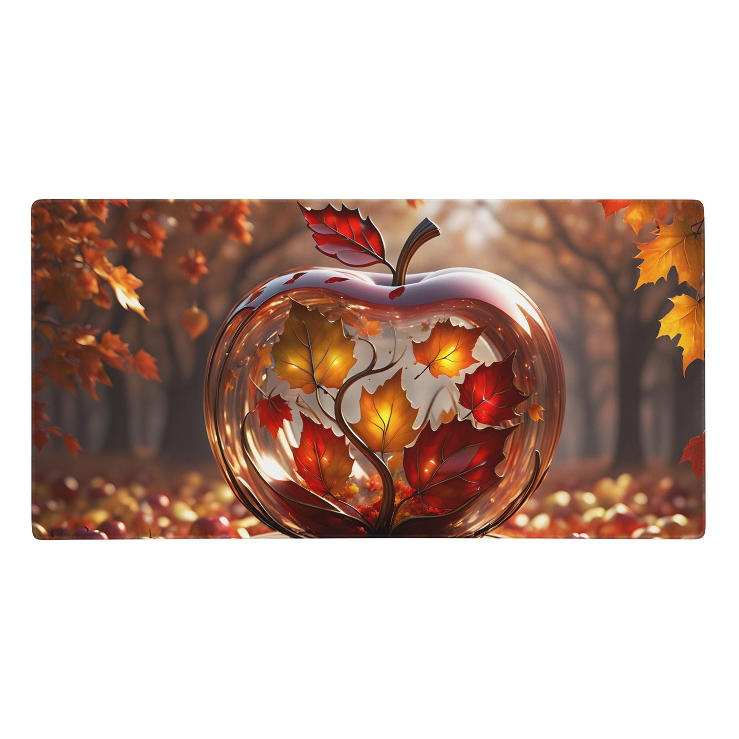 Apple With Maple Leaves Gaming Mouse Pad - Mouse Pads - Discovery Co.