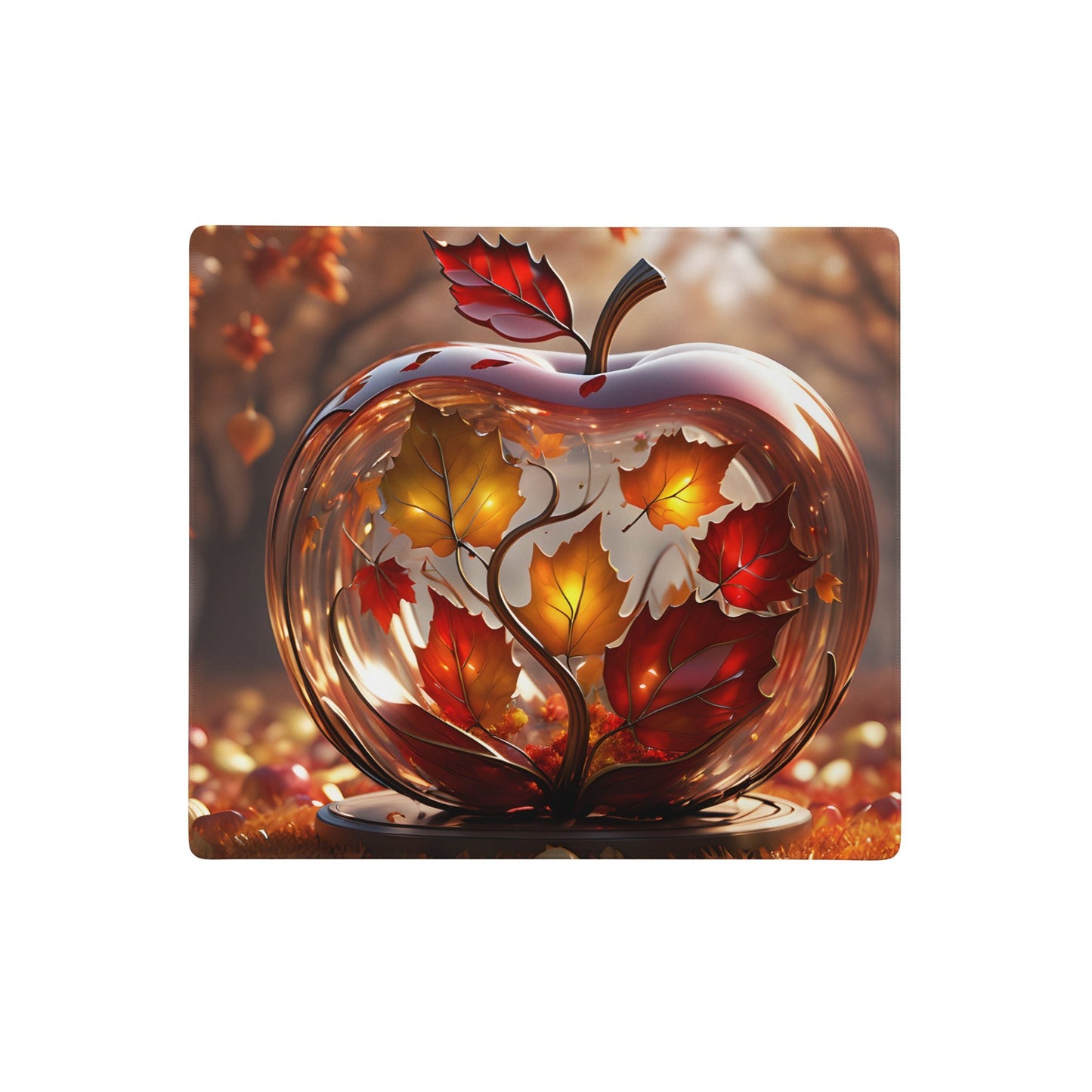 Apple With Maple Leaves Gaming Mouse Pad - Mouse Pads - Discovery Co.