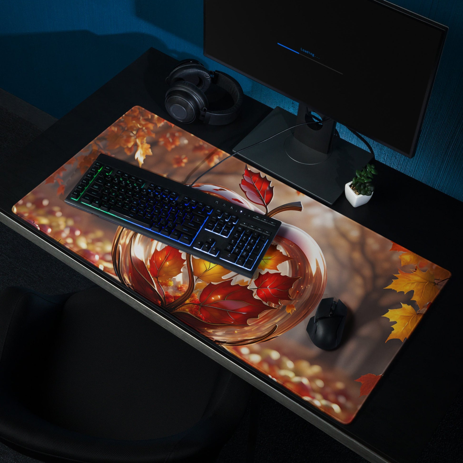 Apple With Maple Leaves Gaming Mouse Pad - Mouse Pads - Discovery Co.