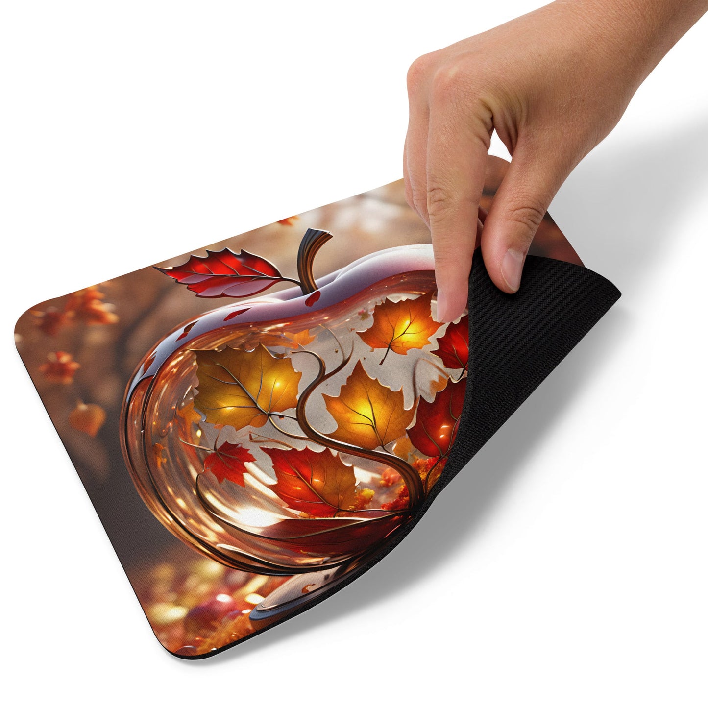 Apple With Maple Leaves Mouse Pad - Mouse Pads - Discovery Co.