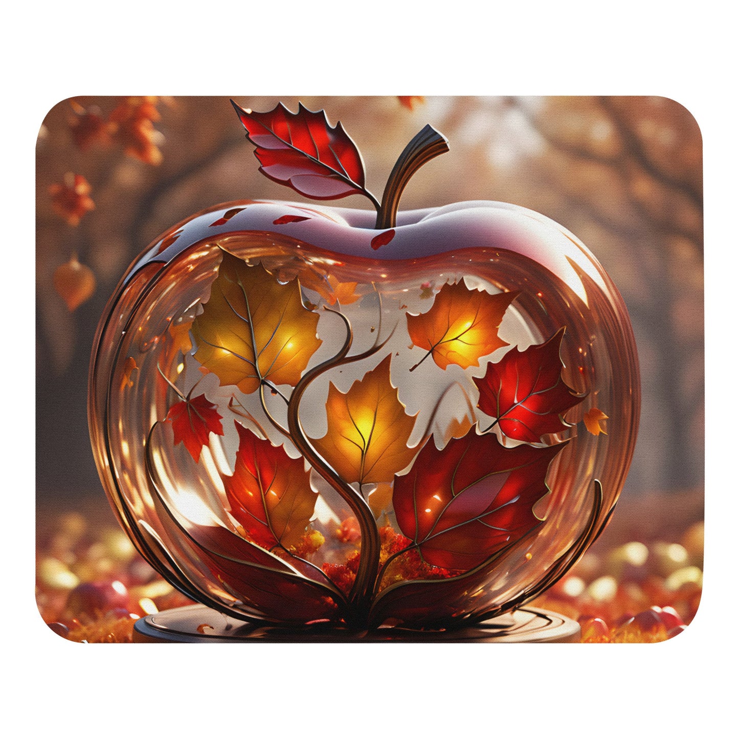 Apple With Maple Leaves Mouse Pad - Mouse Pads - Discovery Co.