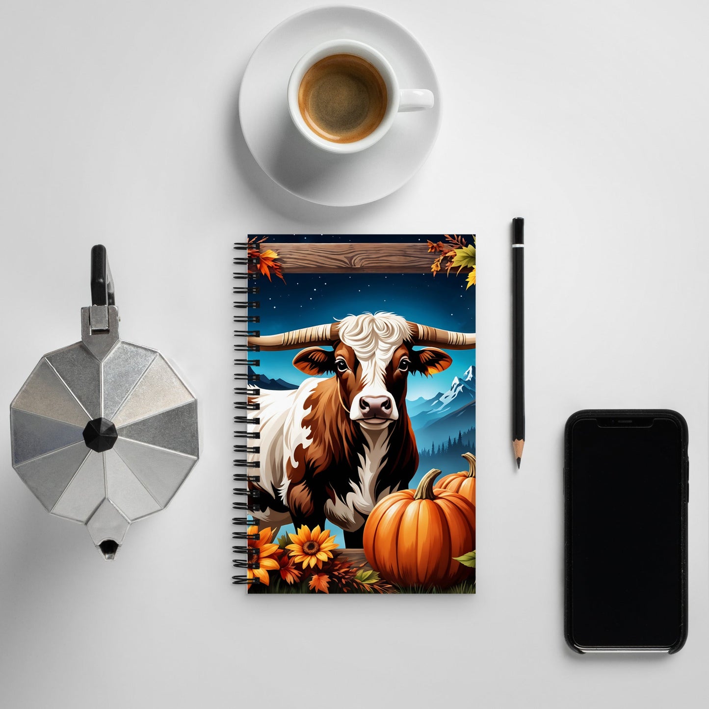 Autumn Longhorn Spiral Notebook - Spiral Notebooks - Discovery Co.