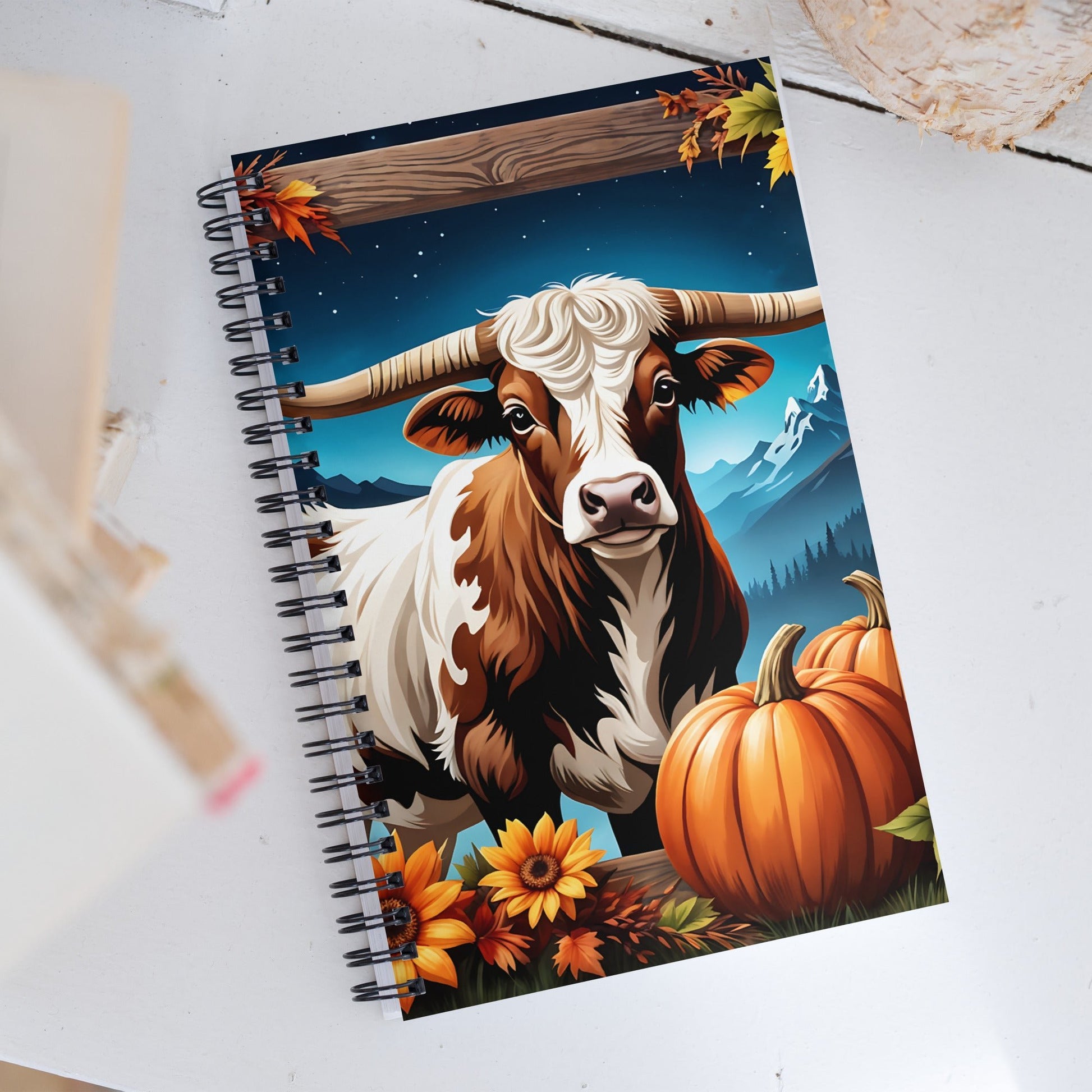 Autumn Longhorn Spiral Notebook - Spiral Notebooks - Discovery Co.