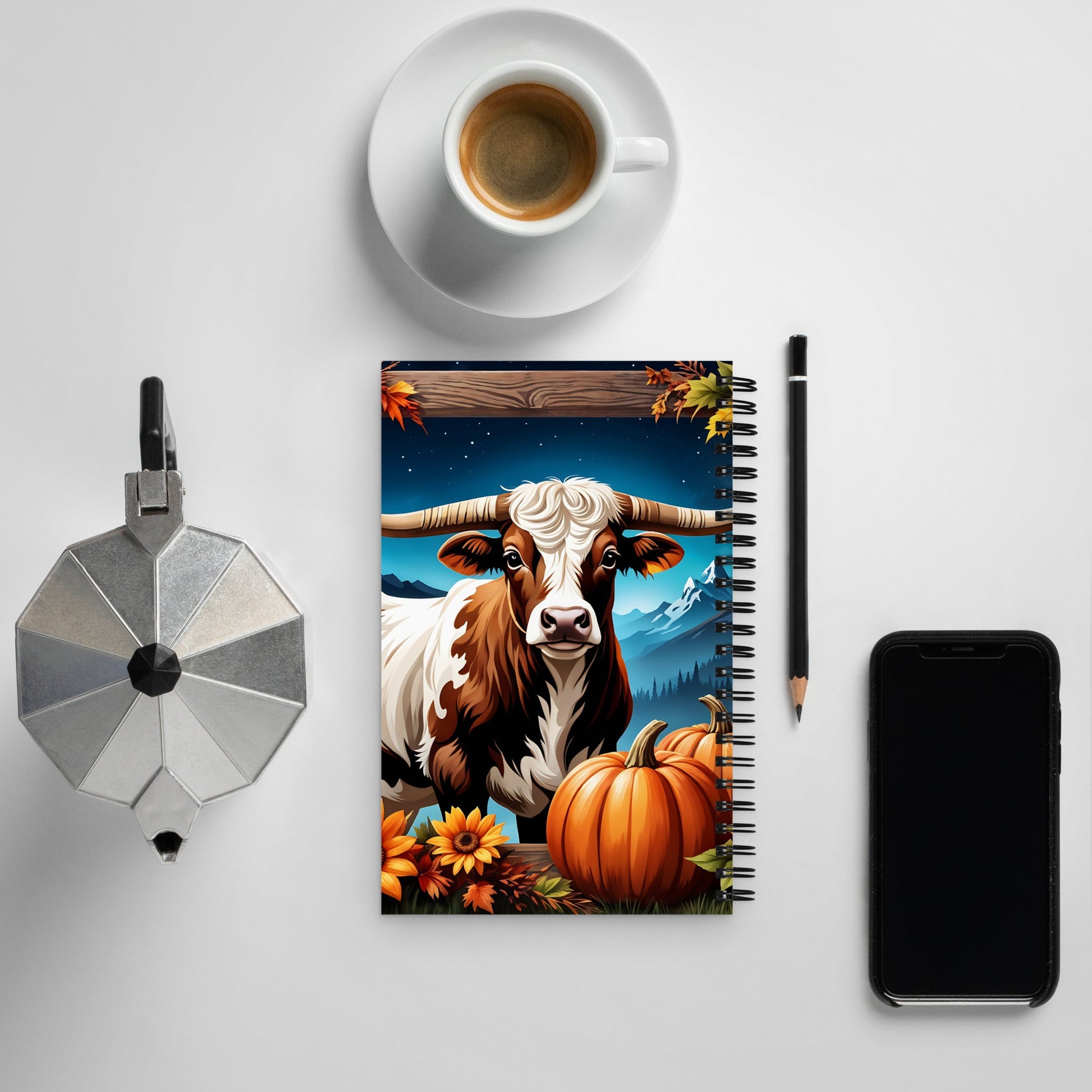 Autumn Longhorn Spiral Notebook - Spiral Notebooks - Discovery Co.