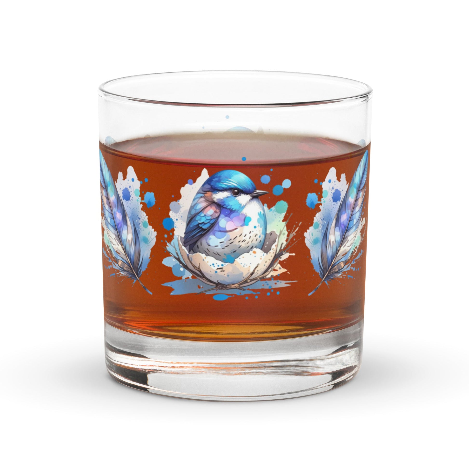 Baby Bird Watercolor Art Rocks Glass - Rocks Glass - Discovery Co.