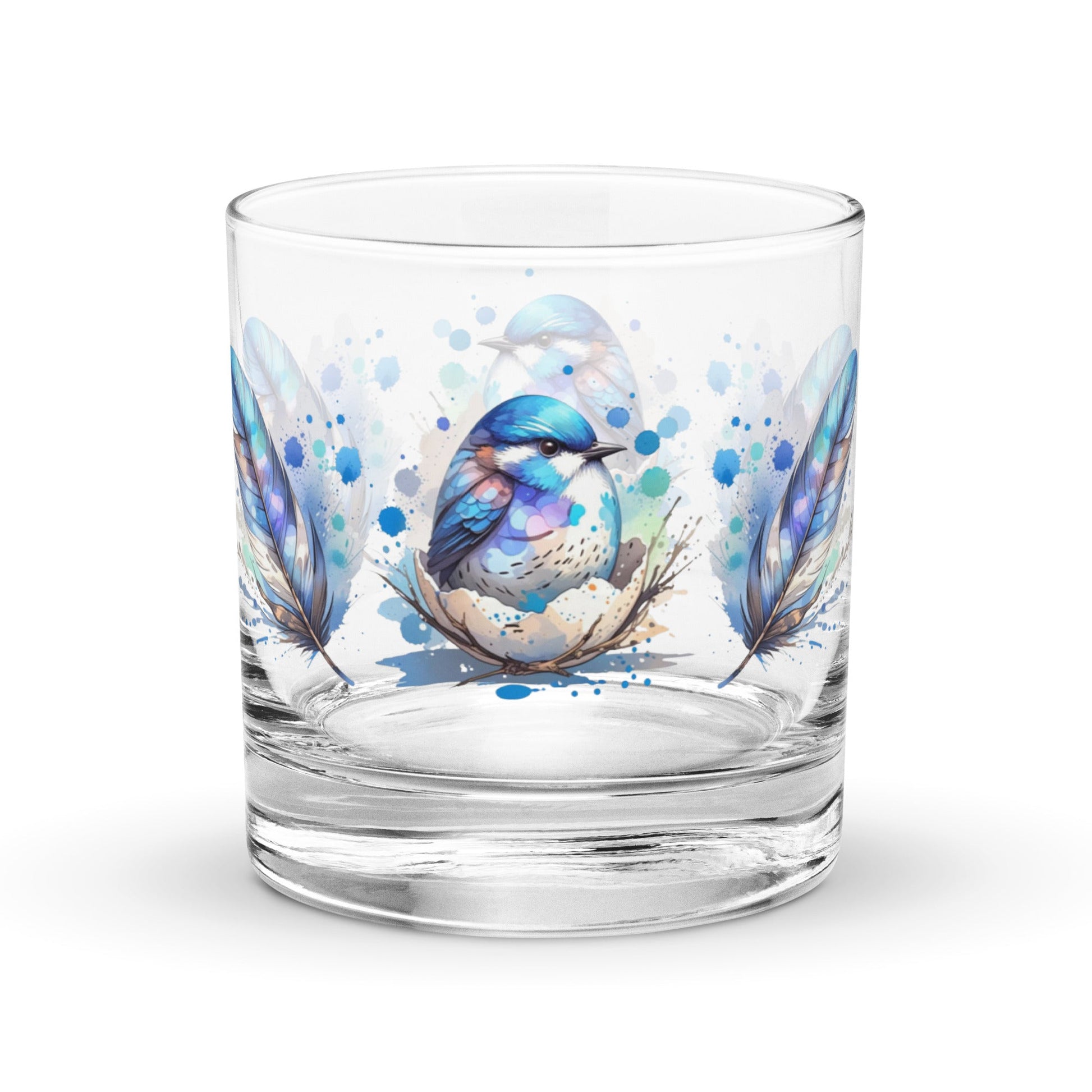 Baby Bird Watercolor Art Rocks Glass - Rocks Glass - Discovery Co.