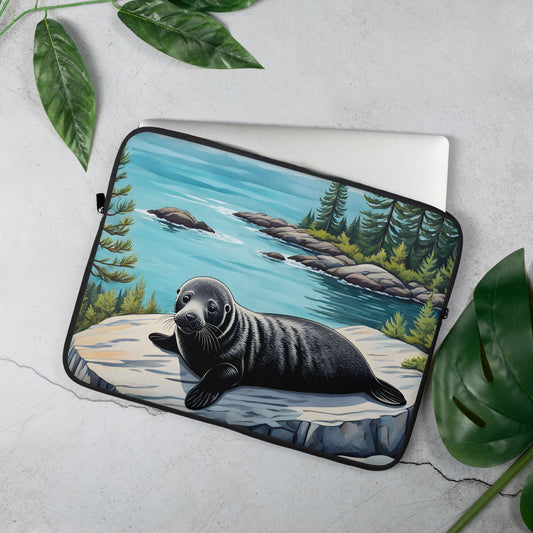 Baby Seal On A Rock Laptop Sleeve - Laptop Cases - Discovery Co.