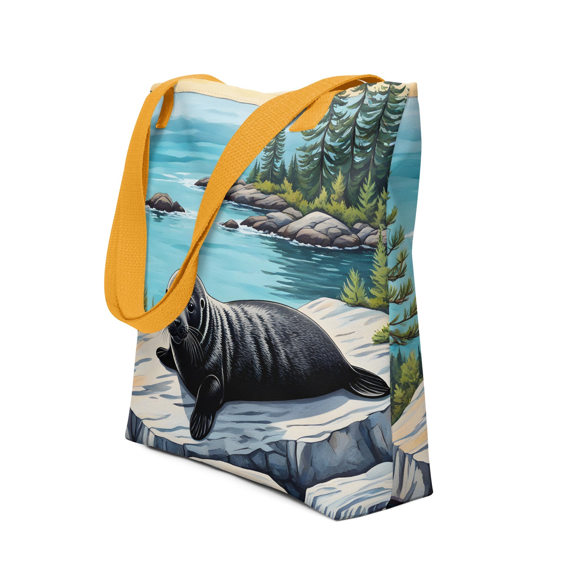 Baby Seal On Rock Tote Bag - Tote Bags - Discovery Co.