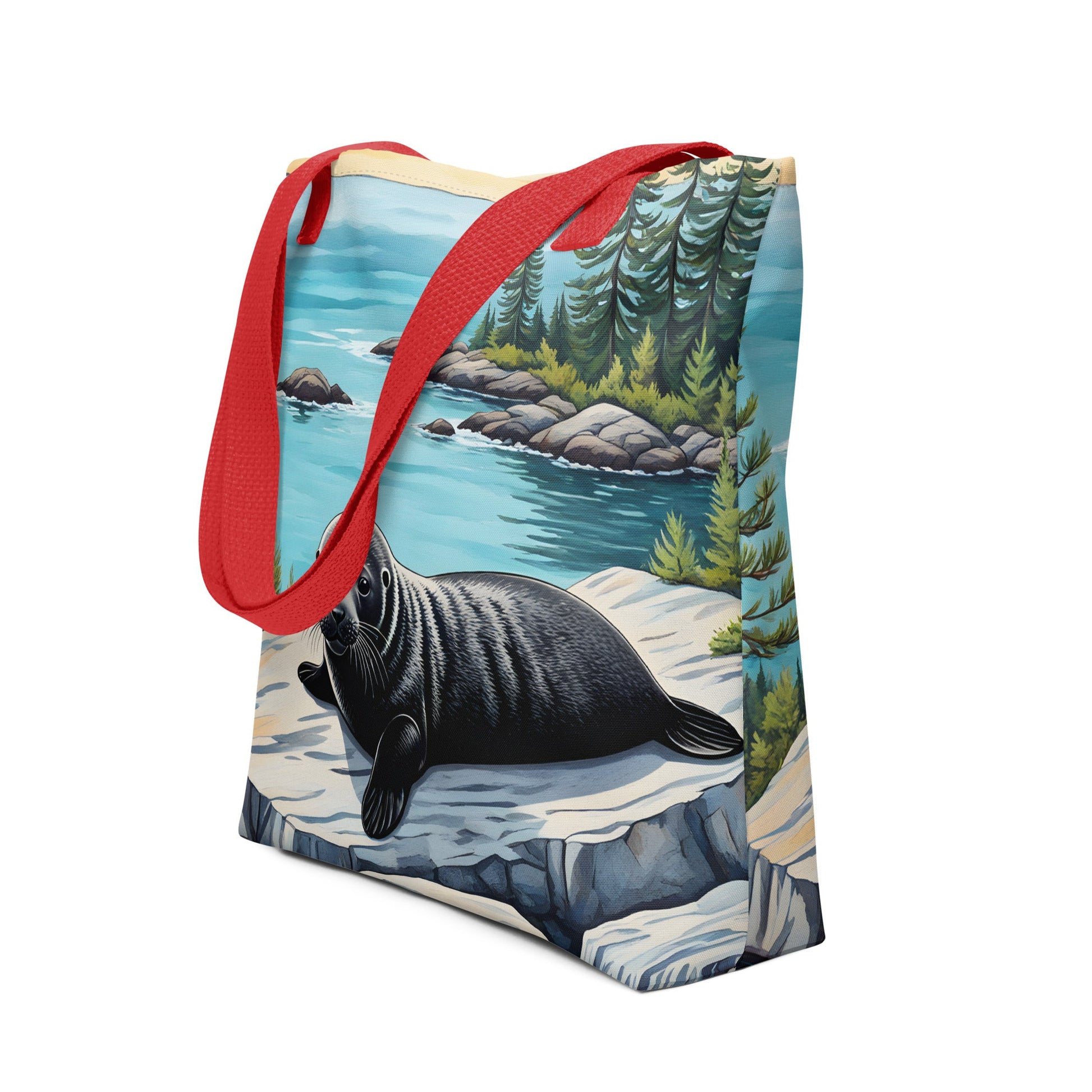 Baby Seal On Rock Tote Bag - Tote Bags - Discovery Co.
