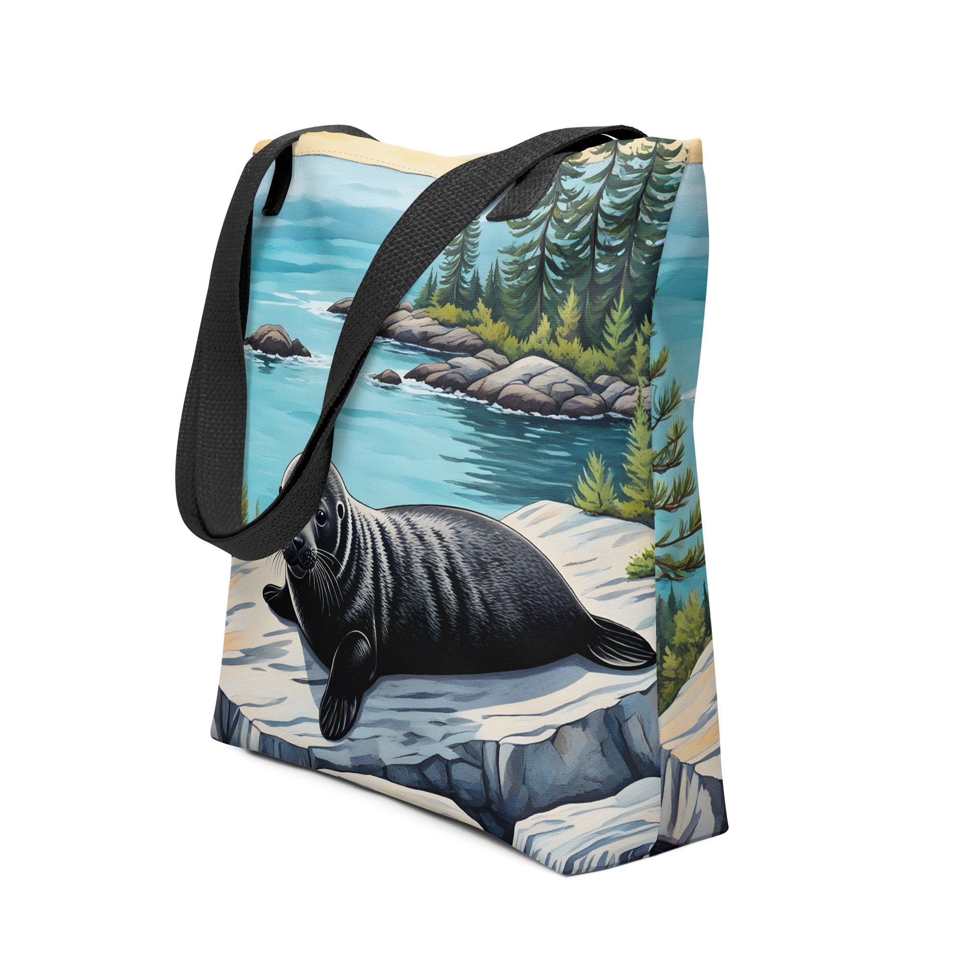 Baby Seal On Rock Tote Bag - Tote Bags - Discovery Co.