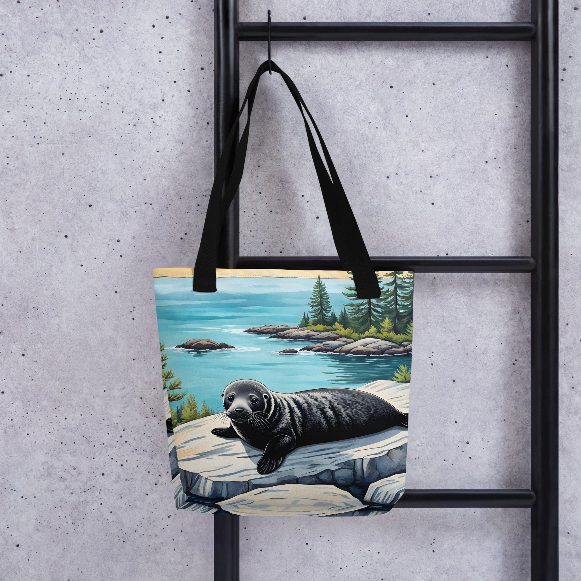 Baby Seal On Rock Tote Bag - Tote Bags - Discovery Co.