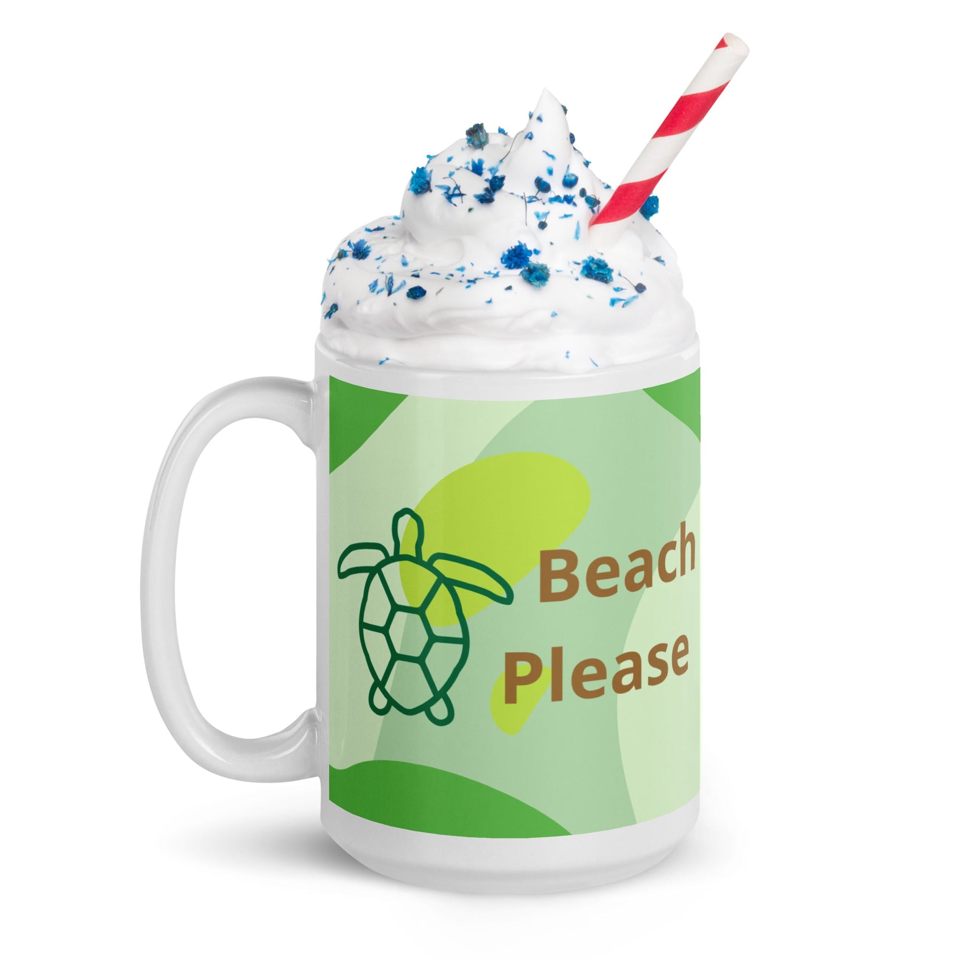 Beach Please White Glossy Mug (11 oz, 15 oz, 20 oz) - Mugs - Discovery Co.