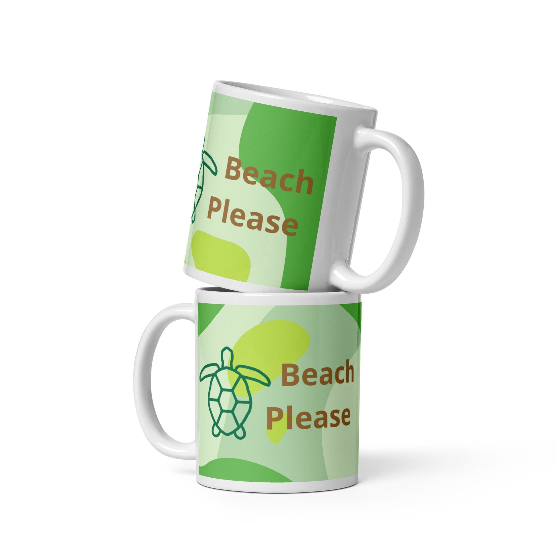 Beach Please White Glossy Mug (11 oz, 15 oz, 20 oz) - Mugs - Discovery Co.