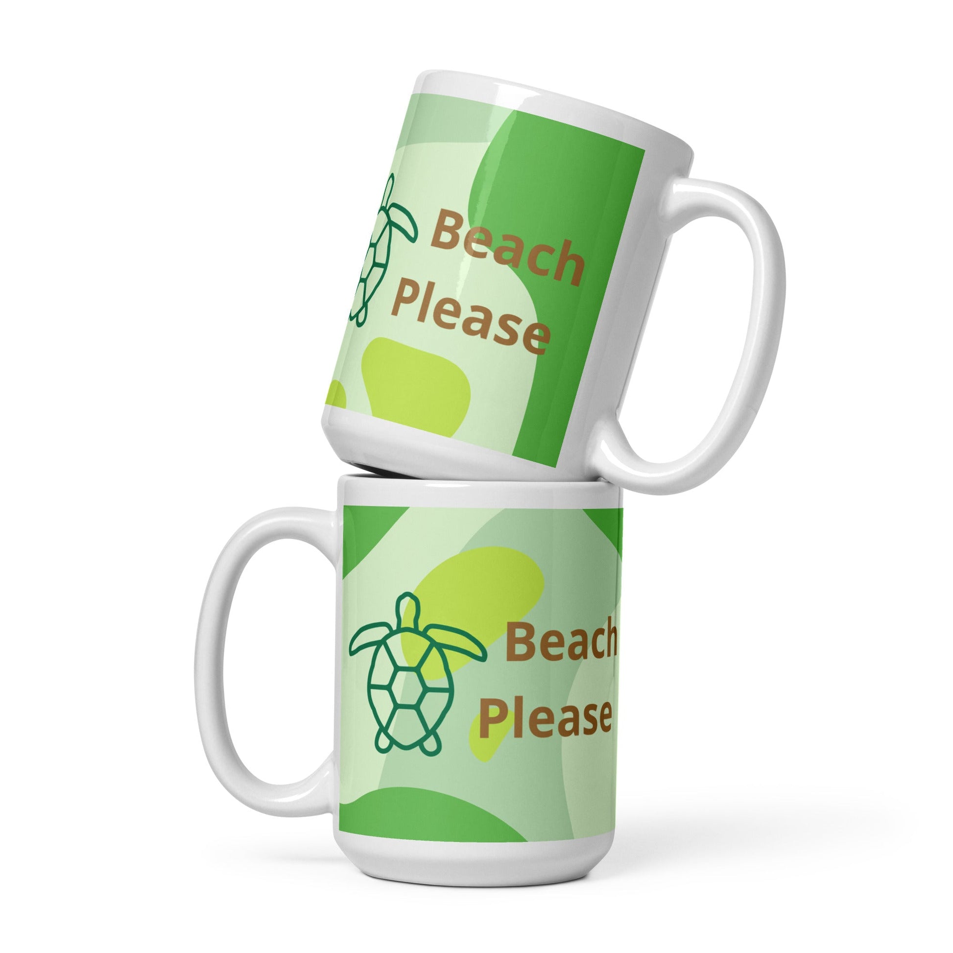 Beach Please White Glossy Mug (11 oz, 15 oz, 20 oz) - Mugs - Discovery Co.