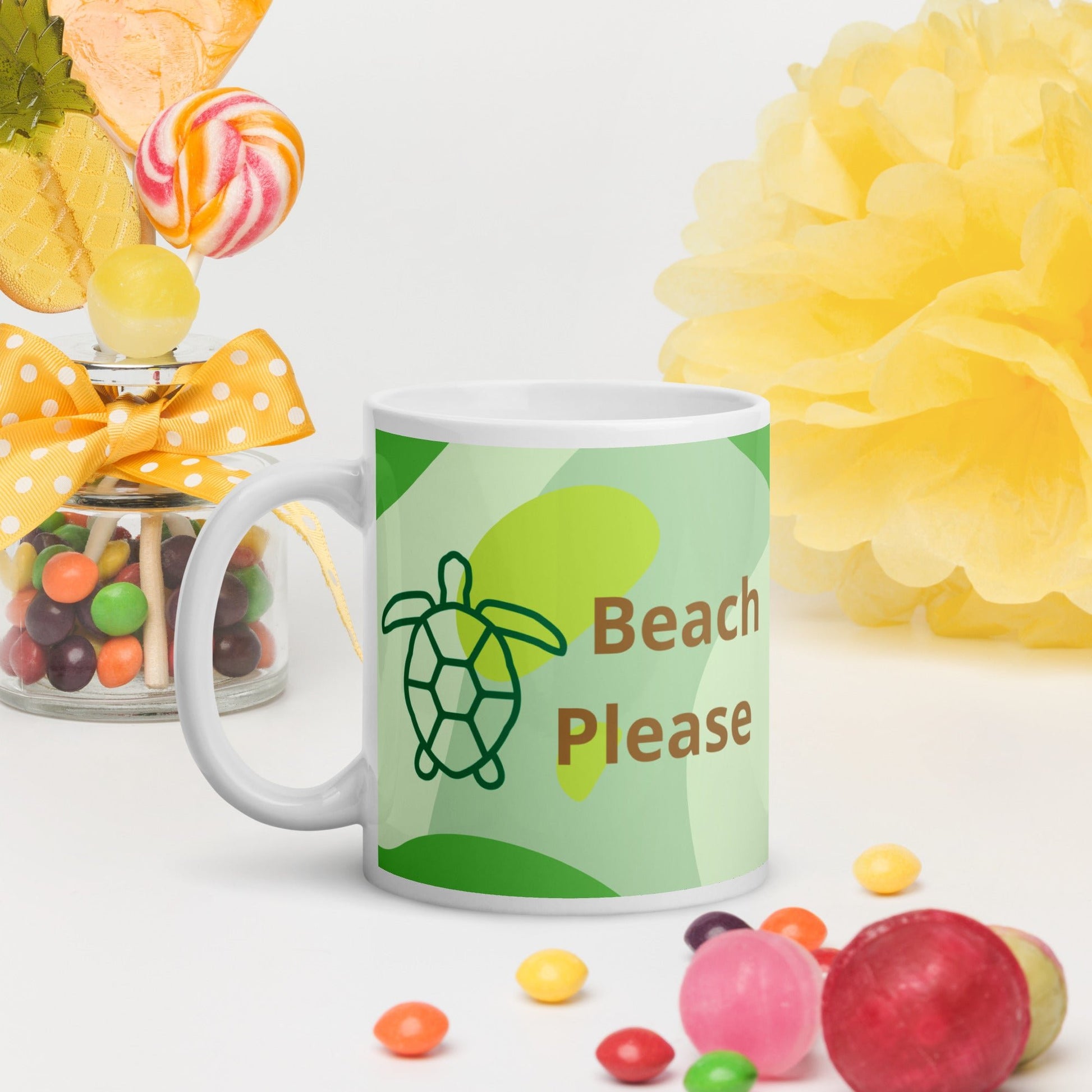 Beach Please White Glossy Mug (11 oz, 15 oz, 20 oz) - Mugs - Discovery Co.