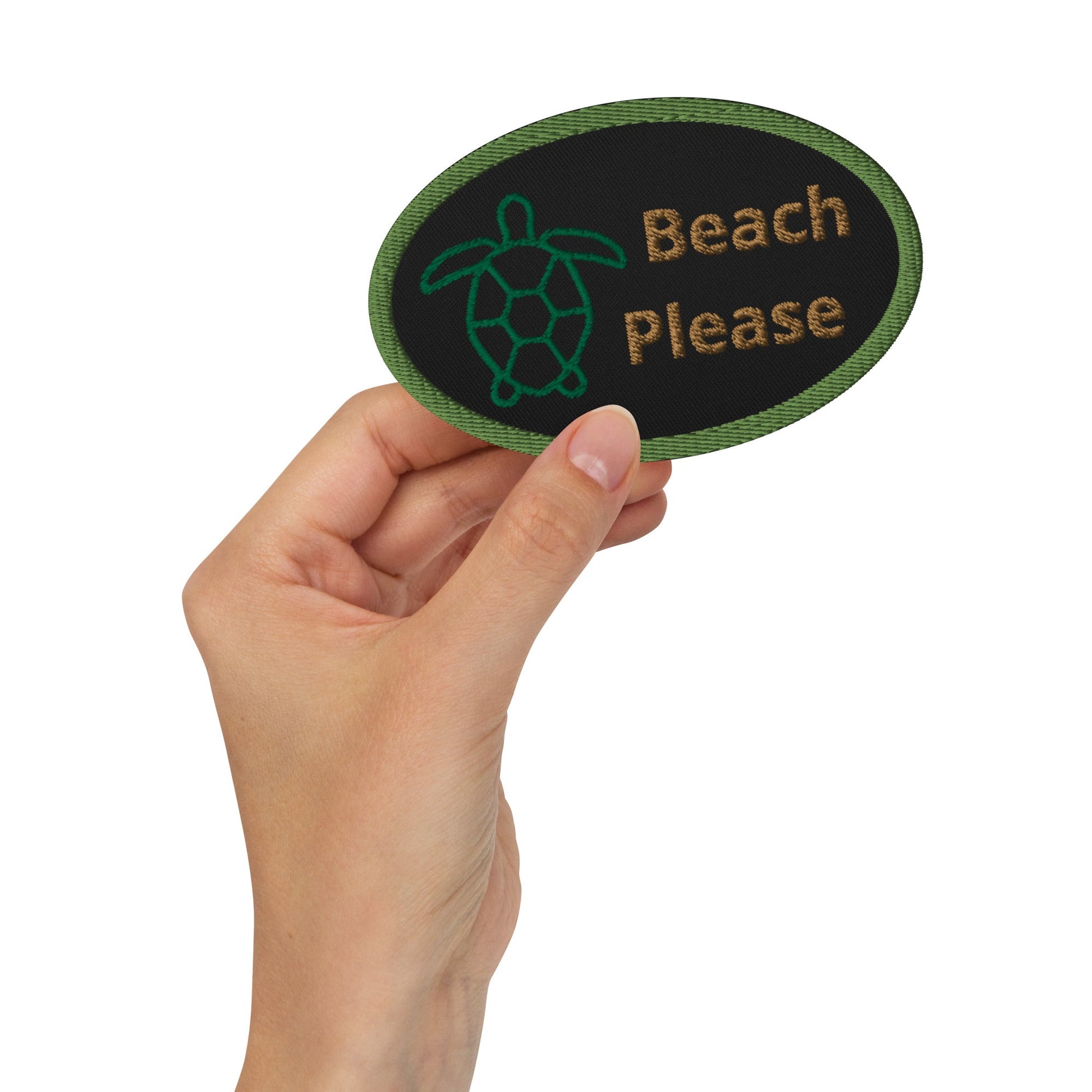 Beach Please With Turtle Embroidered Patches - Embroidered Patches - Discovery Co.