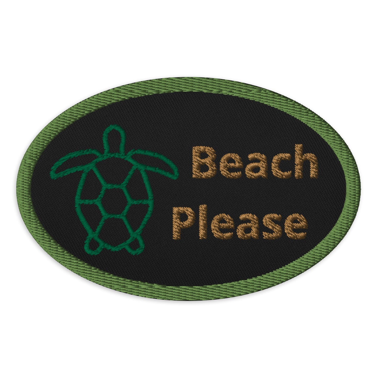 Beach Please With Turtle Embroidered Patches - Embroidered Patches - Discovery Co.