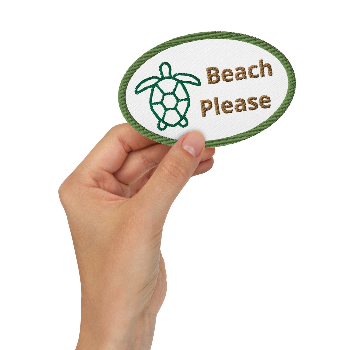 Beach Please With Turtle Embroidered Patches - Embroidered Patches - Discovery Co.