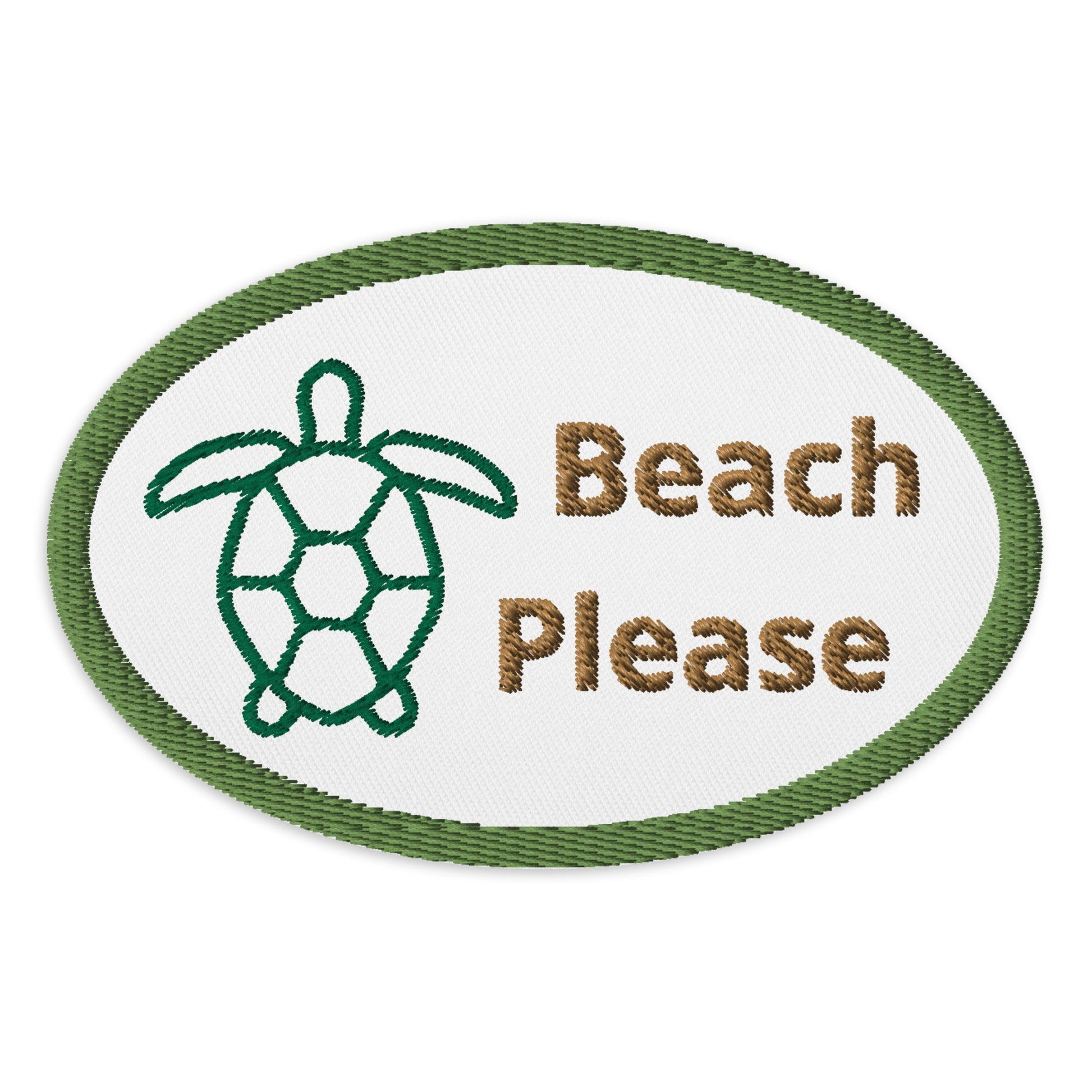 Beach Please With Turtle Embroidered Patches - Embroidered Patches - Discovery Co.