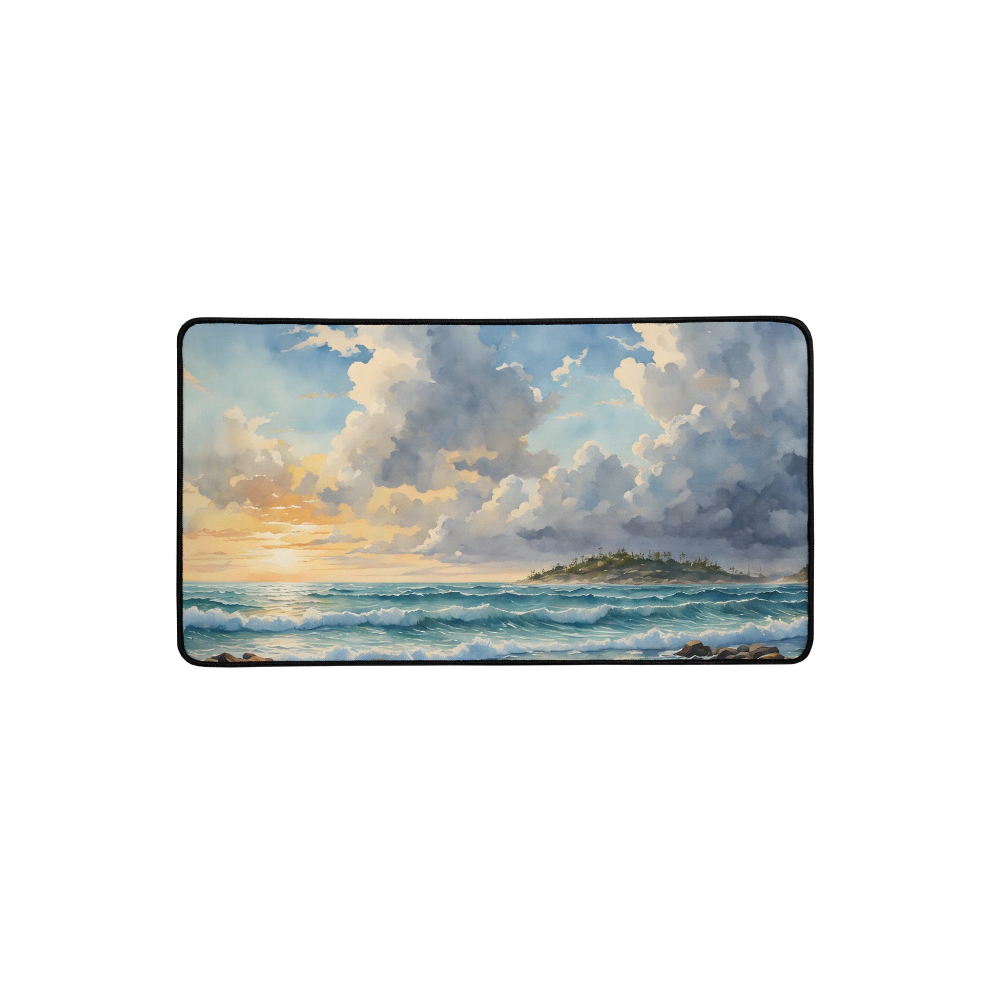 Beach Sunrise Watercolor Desk Mat - Mouse Pads - Discovery Co.