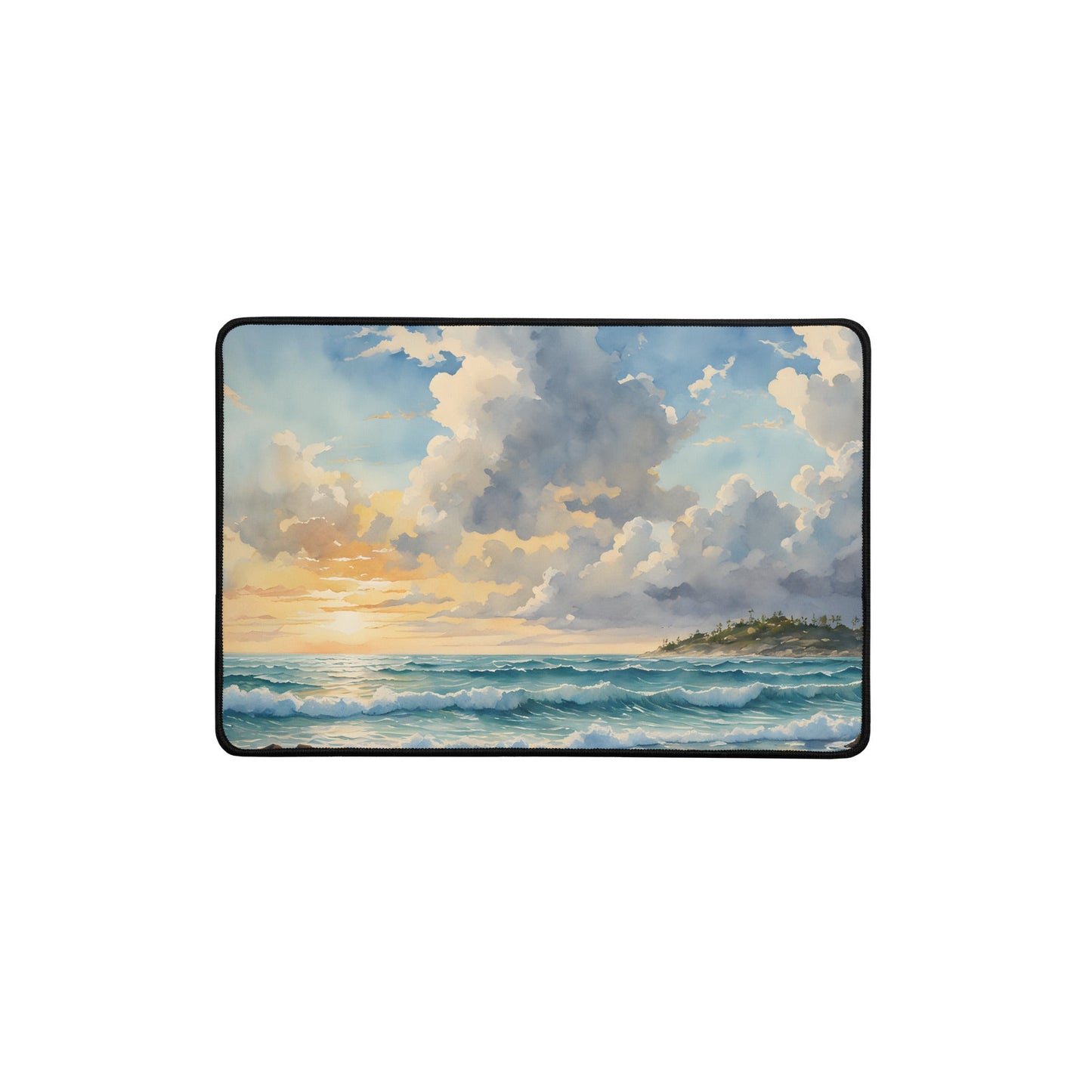 Beach Sunrise Watercolor Desk Mat - Mouse Pads - Discovery Co.