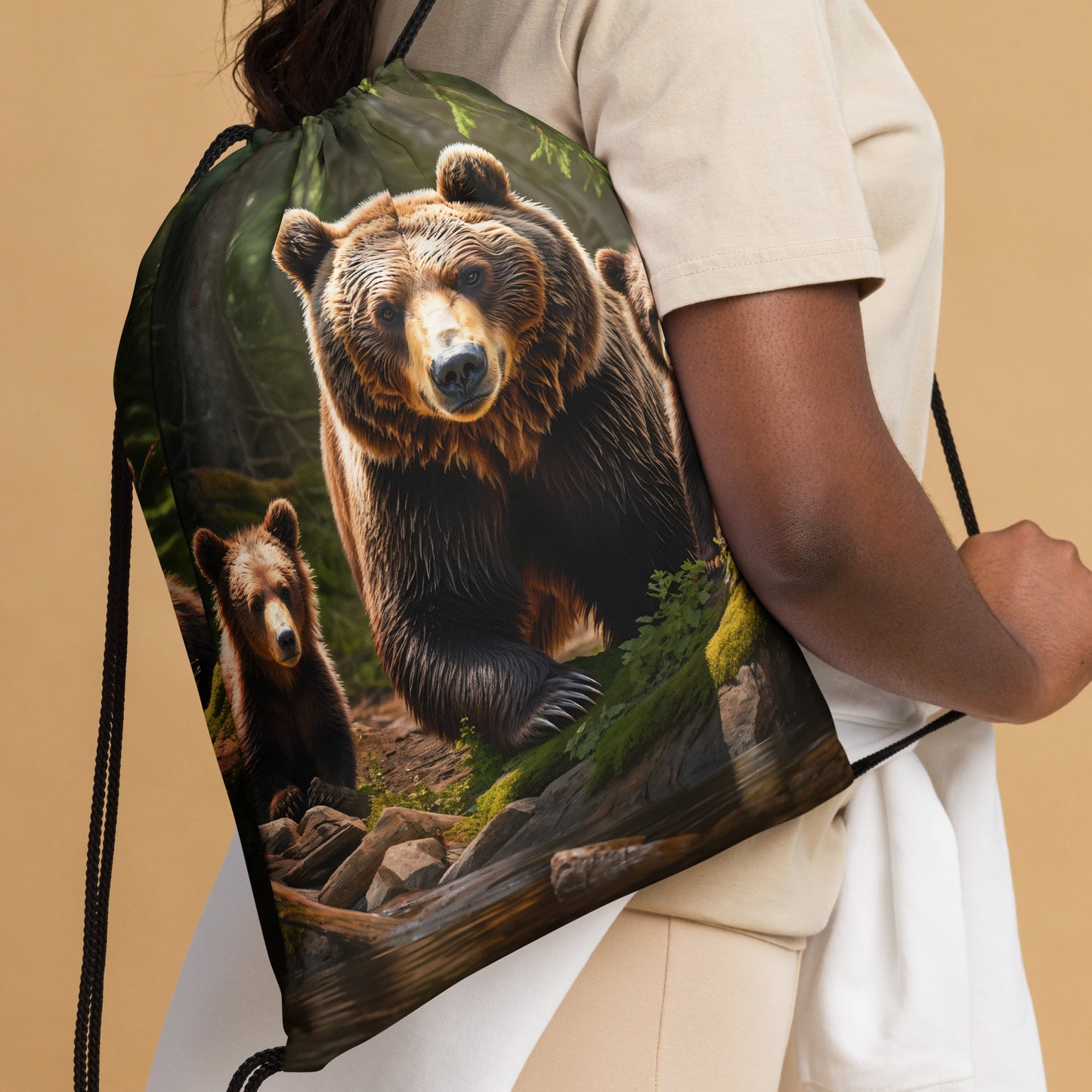 Bear Family Drawstring Bag - Drawstring Bag - Discovery Co.