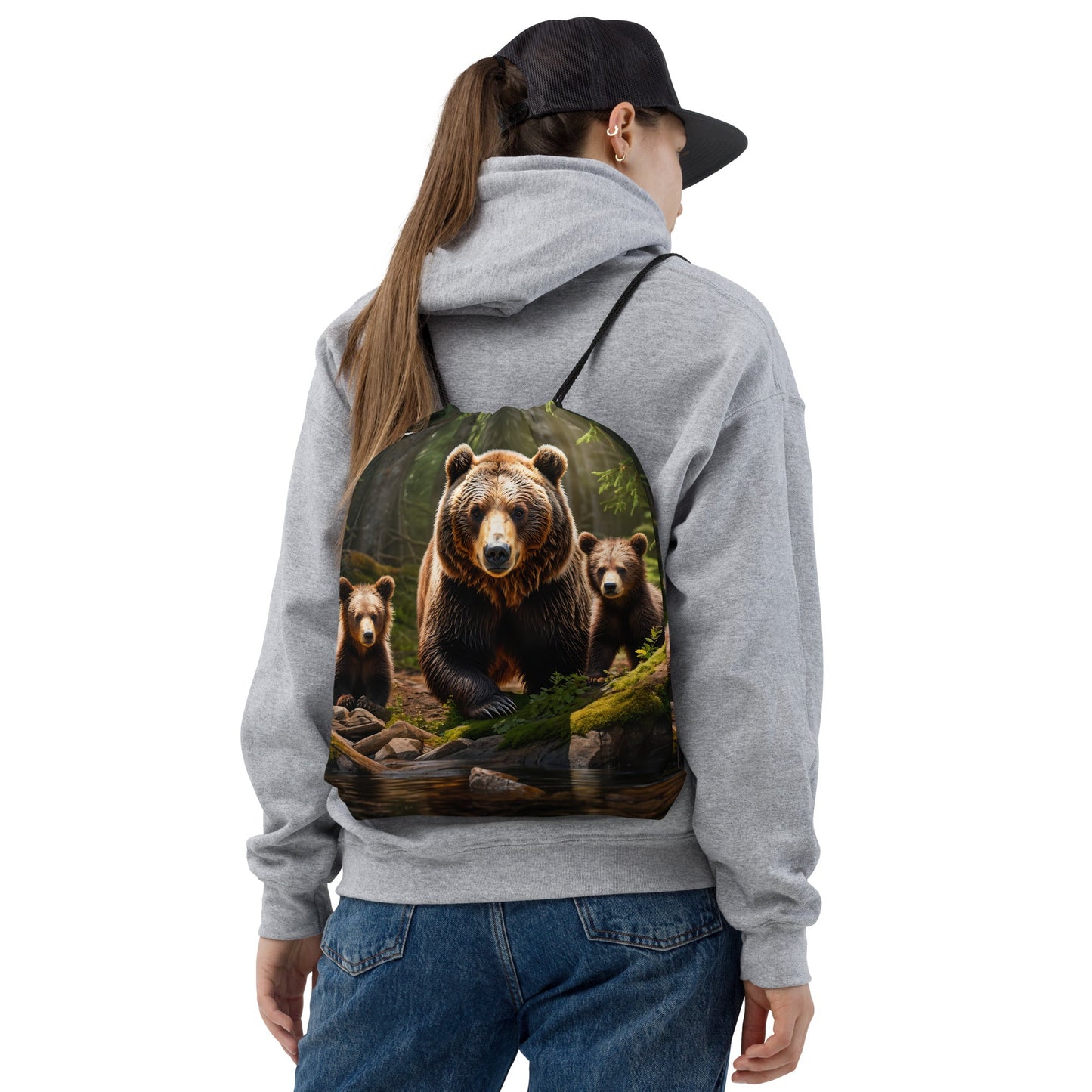 Bear Family Drawstring Bag - Drawstring Bag - Discovery Co.